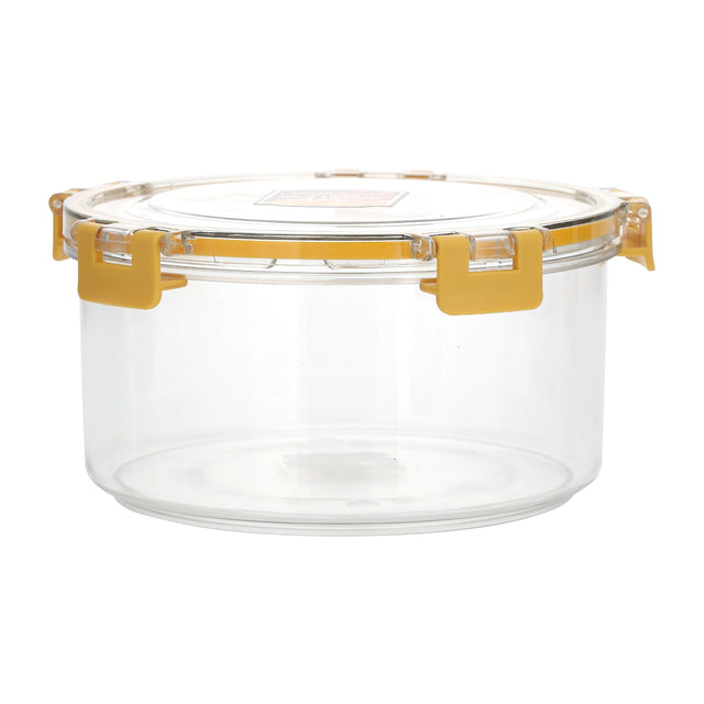 Royalford 2350 ML Round Airtight Container With A Lid-RF11256 Plastic Container With A Silicone Sealing Ring Fitted Lid Transparent, TRANSPARENT