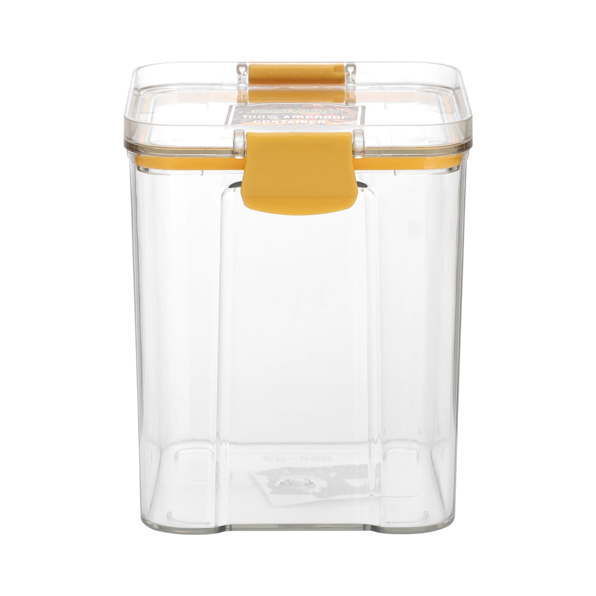 Royalford 700 ML Square Airtight Container With A Lid-RF11258 Plastic Container With A Silicone Sealing Ring Fitted Lid Transparent TRANSPARENT
