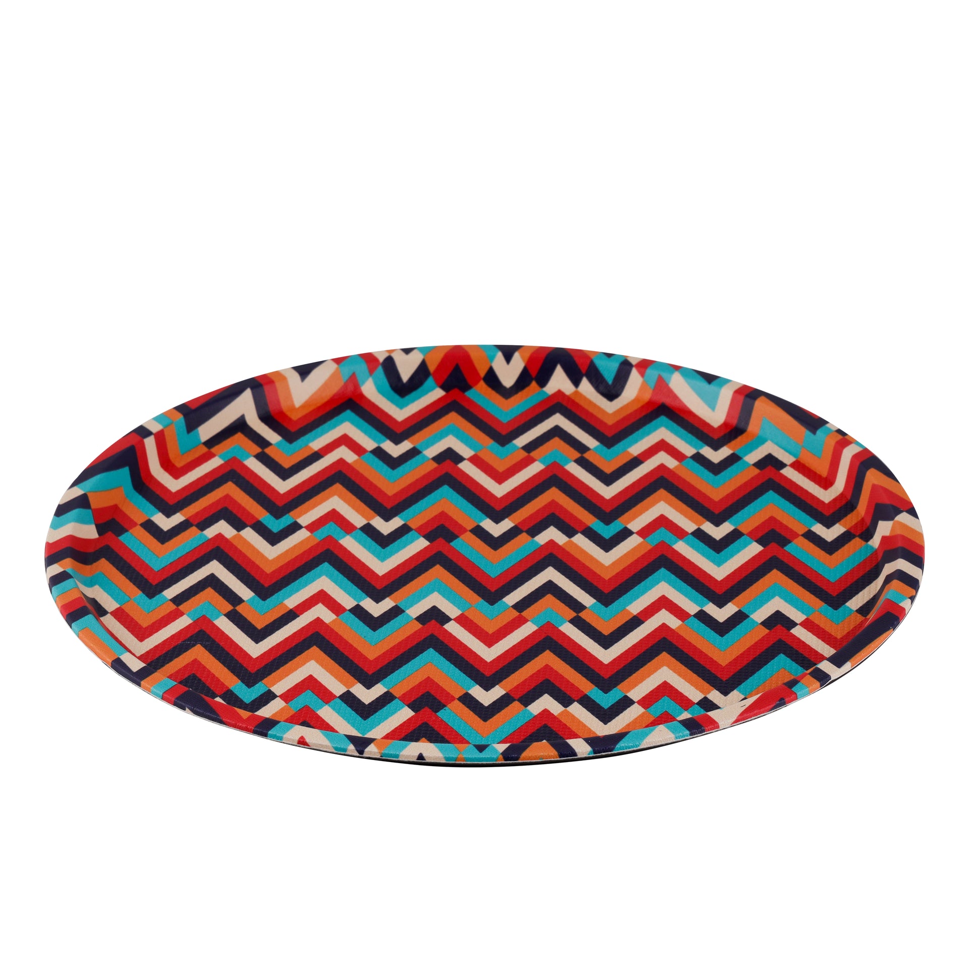 Royalford Round Leather Tray Elegant And Sleek Design Multicolor