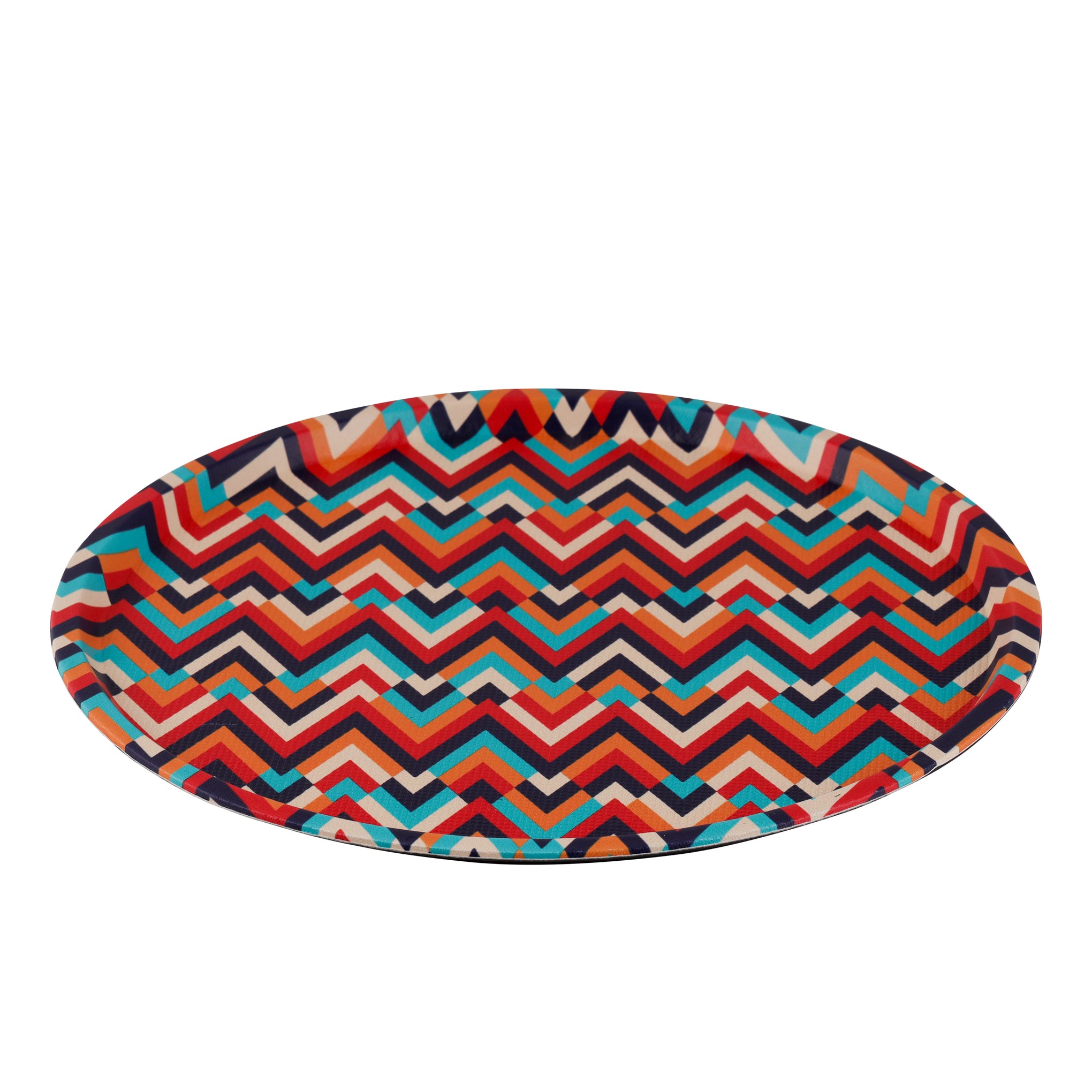 Royalford Round Leather Tray Elegant And Sleek Design Multicolor