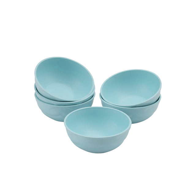 6Pcs Round Shape Snack Plate Set Premium Plasticware Assorted Colors Set Assorted Colors