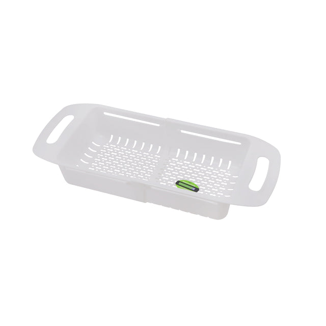 Royalford Adjustable Strainer-RF11302 PP Plastic Multi-Purpose Extendable Colander for Washing and Draining Rice, Fruits, Vegetable and Straining, White