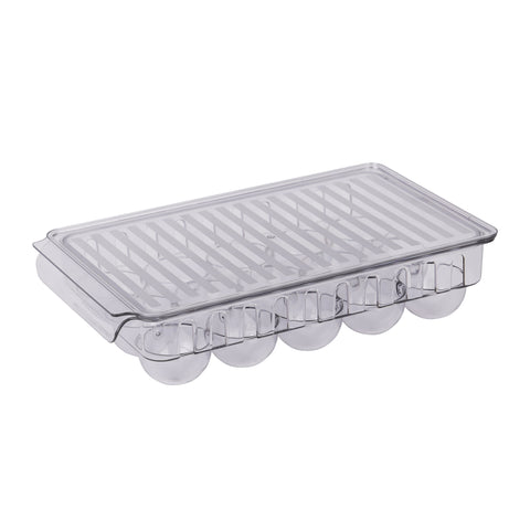 Egg Storage Container Holds 15 Eggs Transparent Polystyrene Organizer With 3 Rows And 5 Columns Suitable To Store In Most Refrigerator Black