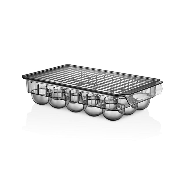 Egg Storage Container Holds 15 Eggs Transparent Polystyrene Organizer With 3 Rows And 5 Columns Suitable To Store In Most Refrigerator Black