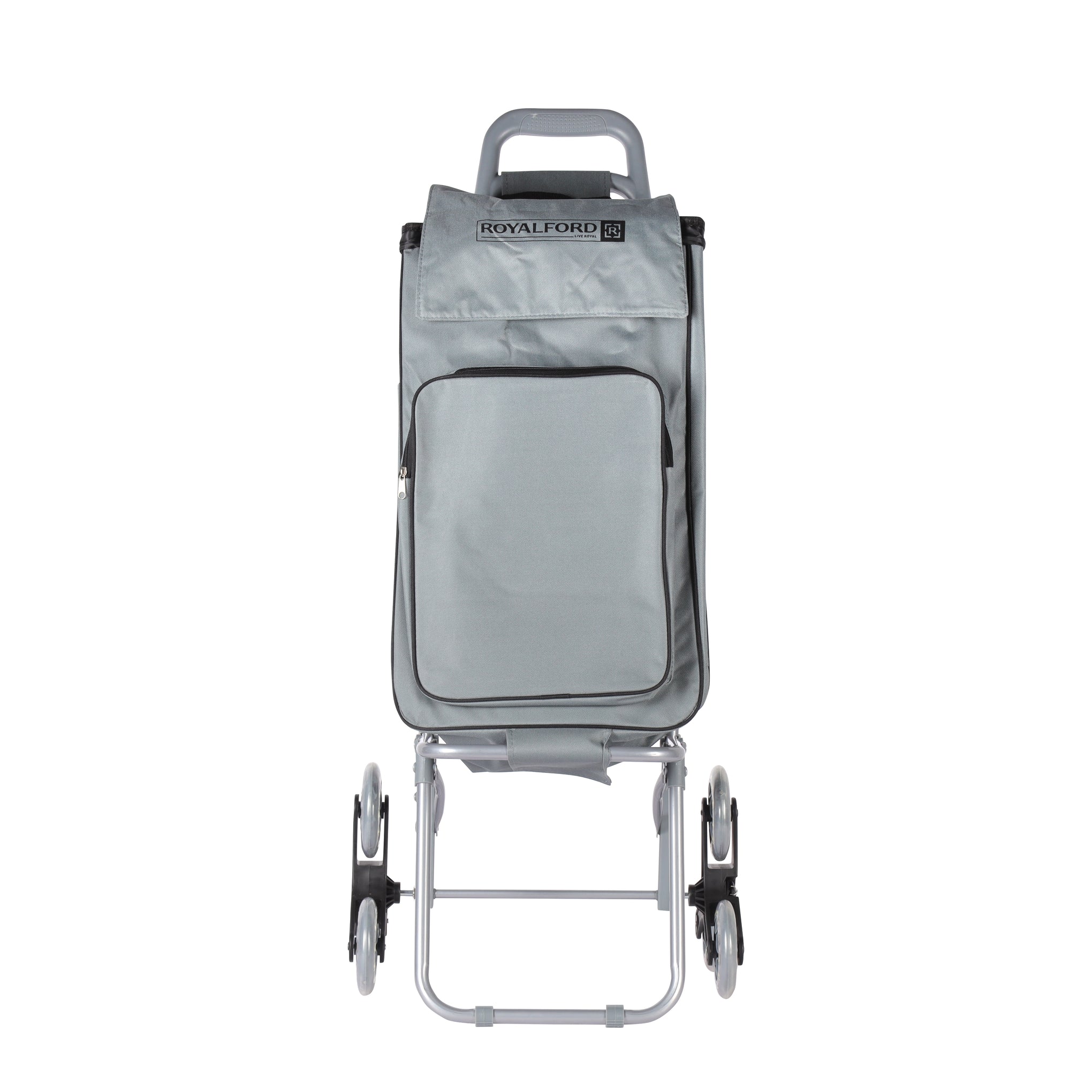 Royalford 34 L Shopping Trolley Bag- RF11371| Multi-Purpose Utility Trolley Bag With Handles And Wheels| Durable, Portable And Stylish Polyester Bag With Construction| Large Space With A Front Pocket, Perfect For Storing Things| Grey