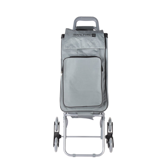 Royalford 34 L Shopping Trolley Bag- RF11371| Multi-Purpose Utility Trolley Bag With Handles And Wheels| Durable, Portable And Stylish Polyester Bag With Construction| Large Space With A Front Pocket, Perfect For Storing Things| Grey