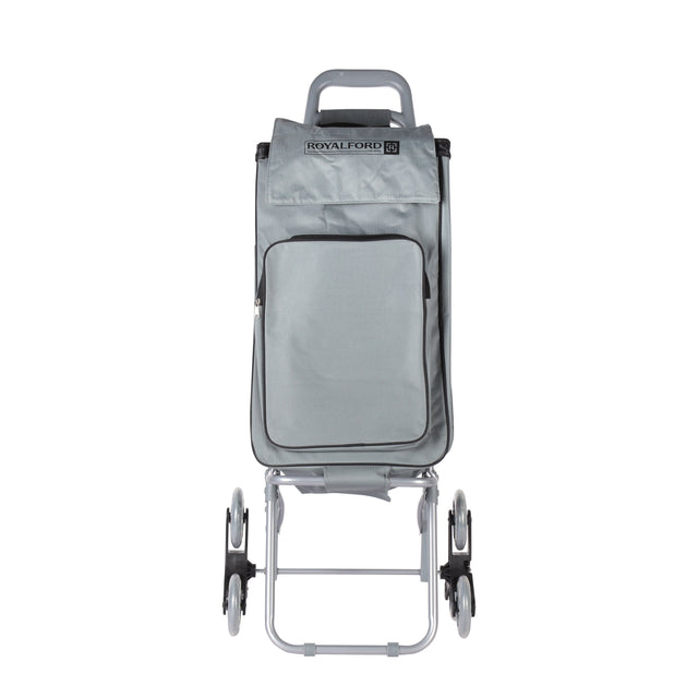 Royalford 34 L Shopping Trolley Bag- RF11371| Multi-Purpose Utility Trolley Bag With Handles And Wheels| Durable, Portable And Stylish Polyester Bag With Construction| Large Space With A Front Pocket, Perfect For Storing Things| Grey