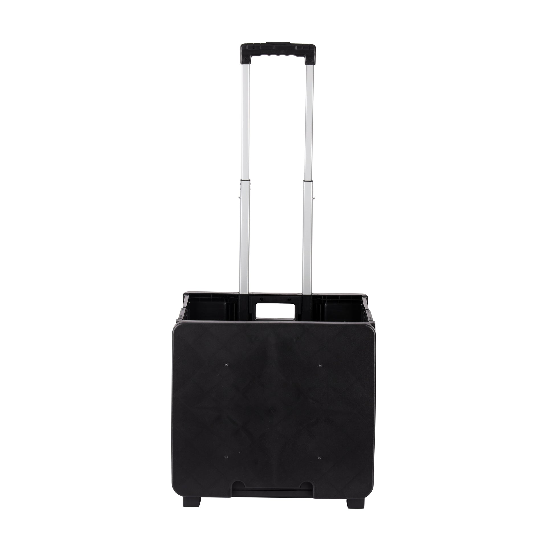 Royalford 64 L Shopping Hand Cart- RF11374| Multi-Purpose Utility Hand Cart With Handles And Wheels| Durable, Portable, Foldable And Stylish Polypropylene Construction With TPR Handle| Large Space Perfect For Storing Things| Black