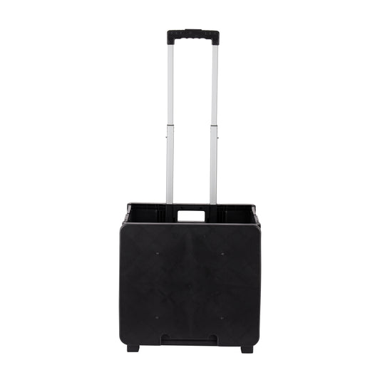 Royalford 64 L Shopping Hand Cart- RF11374| Multi-Purpose Utility Hand Cart With Handles And Wheels| Durable, Portable, Foldable And Stylish Polypropylene Construction With TPR Handle| Large Space Perfect For Storing Things| Black