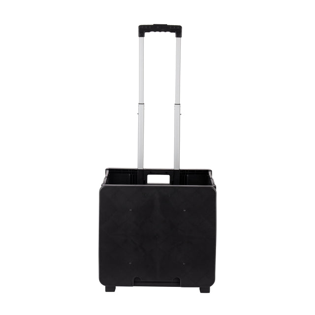 Royalford 64 L Shopping Hand Cart- RF11374| Multi-Purpose Utility Hand Cart With Handles And Wheels| Durable, Portable, Foldable And Stylish Polypropylene Construction With TPR Handle| Large Space Perfect For Storing Things| Black