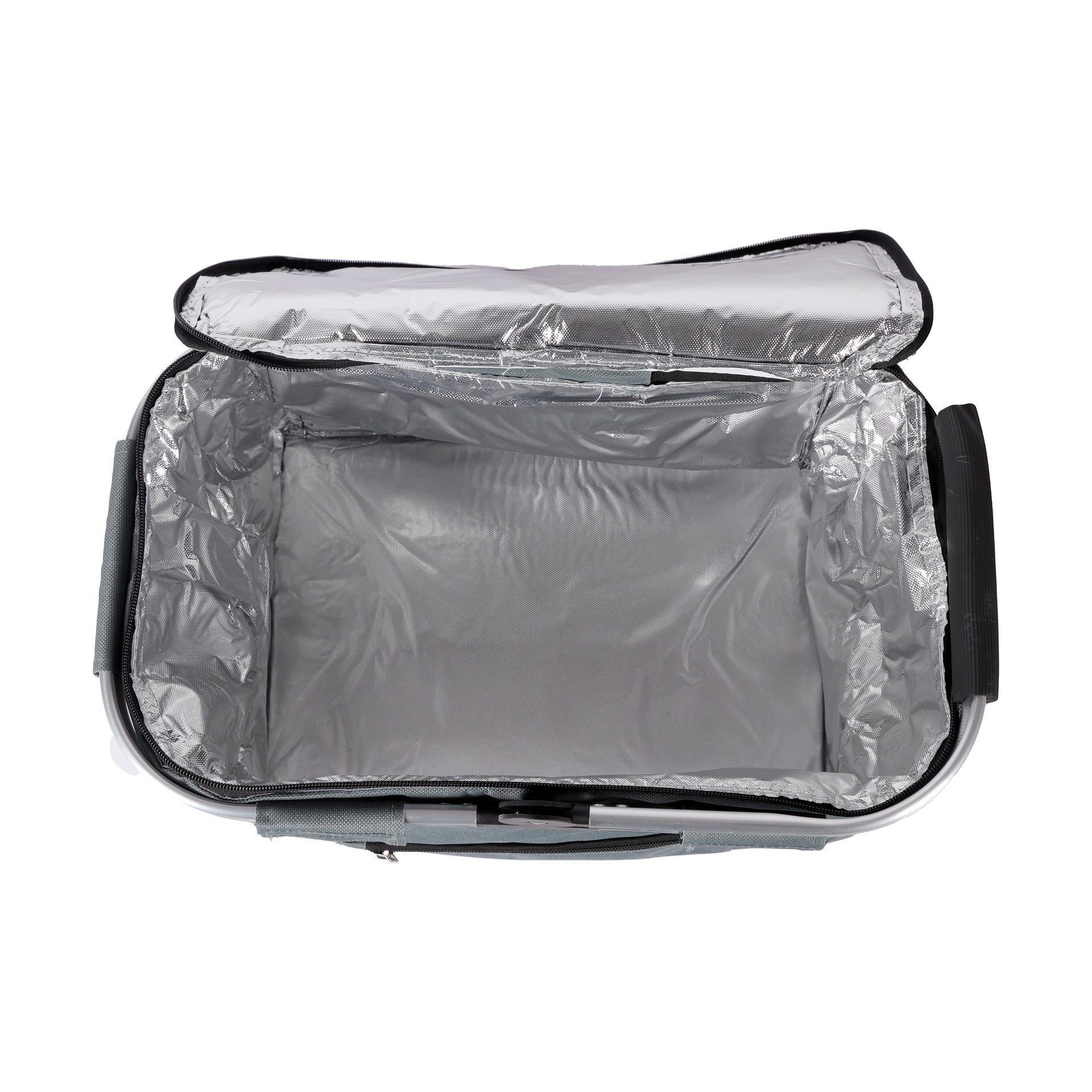 Royalford 24L Insulated Picnic And Grocery Basket- RF11376| Closed Multi-Purpose Utility Basket With Aluminum Handle| Break-Resistant, Light-Weight, Durable, Portable And Stylish Construction| Large Space Perfect For Storing Things| Grey