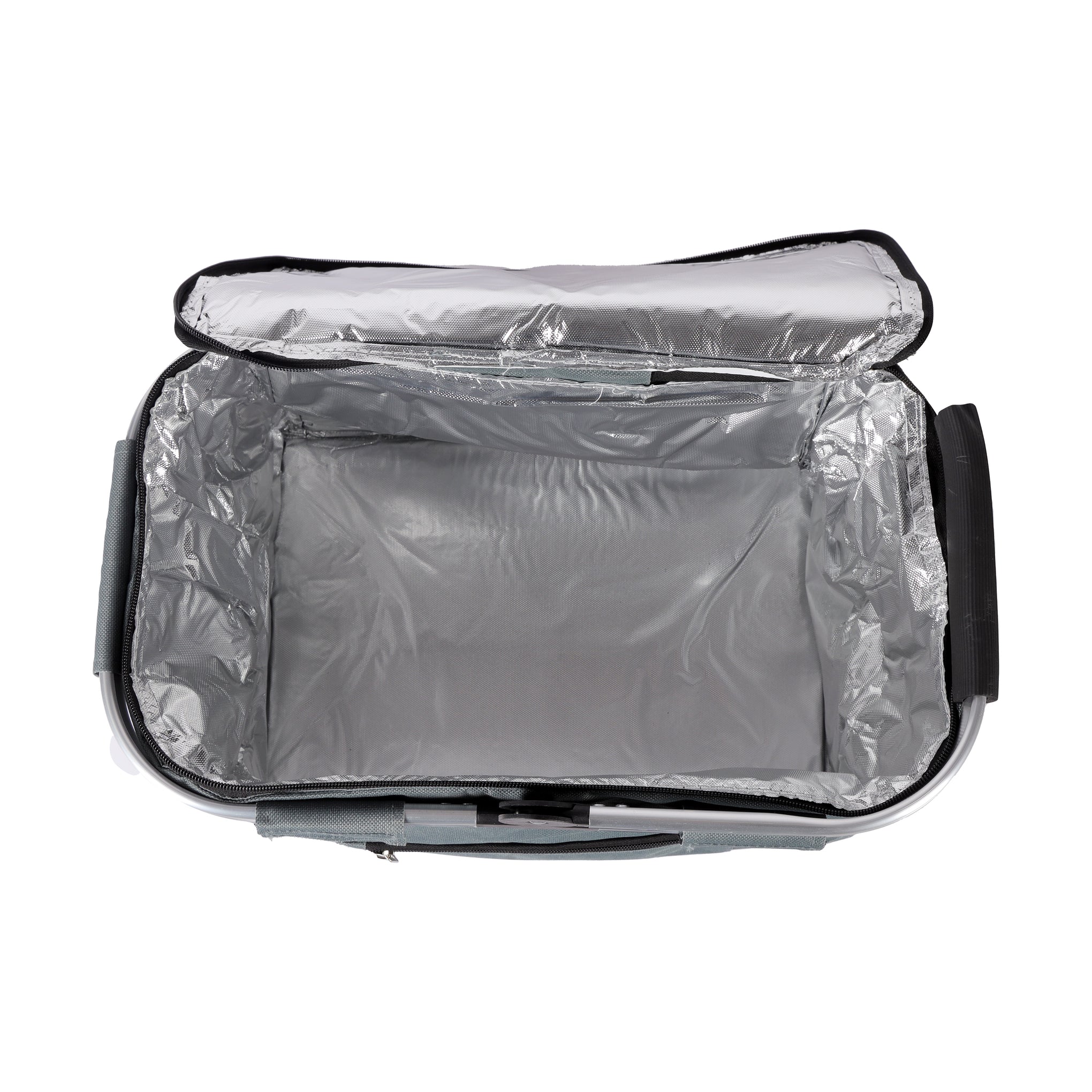 Royalford 24L Insulated Picnic And Grocery Basket- RF11376| Closed Multi-Purpose Utility Basket With Aluminum Handle| Break-Resistant, Light-Weight, Durable, Portable And Stylish Construction| Large Space Perfect For Storing Things| Grey
