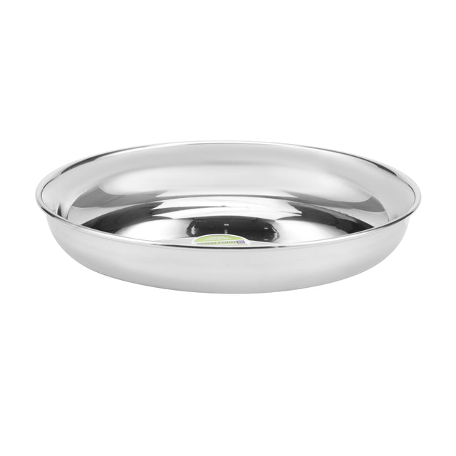 Stainless Steel Rice Plate Unbreakable Plate Suitable For Rice Roti Snacks 100% Food-Grade Bpa-Free Multi-Purpose Plate Silver 21cm