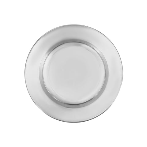 Premium-Quality Stainless steel Light-Weight and Food-Grade Plate with Stylish Mirror Finish Body| Perfect for Serving Soup and Other Food| Silver Silver 22cm