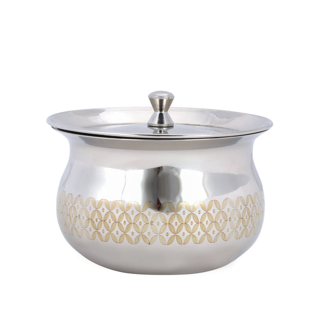 Tomato Cooking Pot with Lid- RF11551 High-Quality, Food Grade Stainless Steel Pot for Cooking and Serving Rice and Other Food Silver