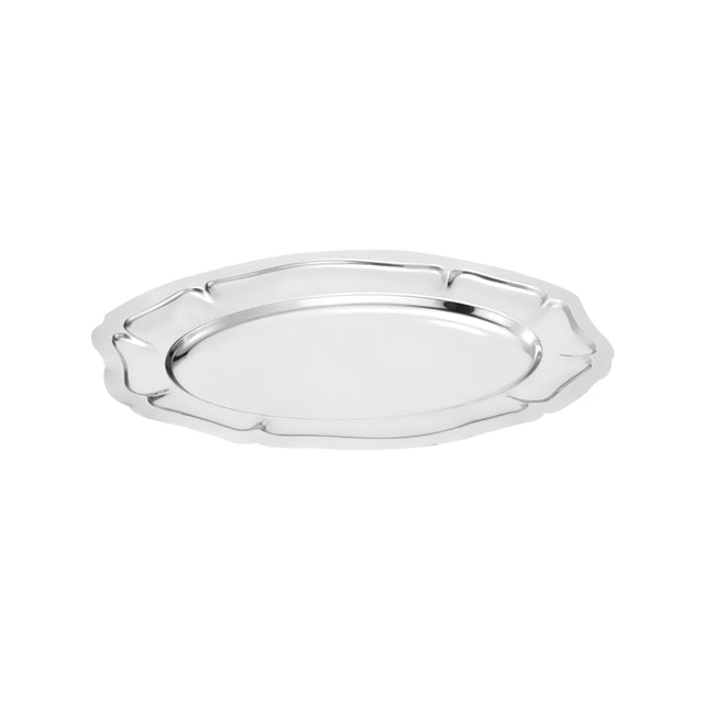Premium-Quality Stainless Steel Light-Weight and Food-Grade Tray| Elegant Mirror-Finish Body and Durable Design| Perfect for Serving Food| Silver Silver 40cm