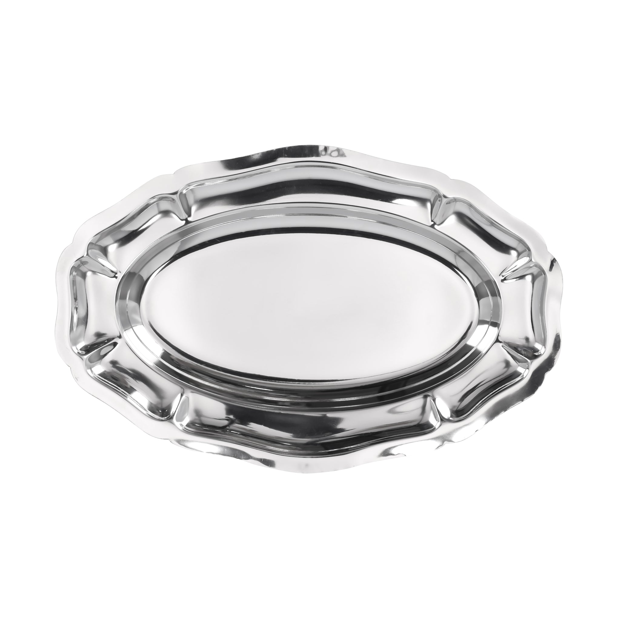 Premium-Quality Stainless Steel Construction Light-Weight and Food-Grade Bowl with Elegant Mirror-Finish Design| Perfect for Serving Salads Soup Snacks| Silver Silver 35cm