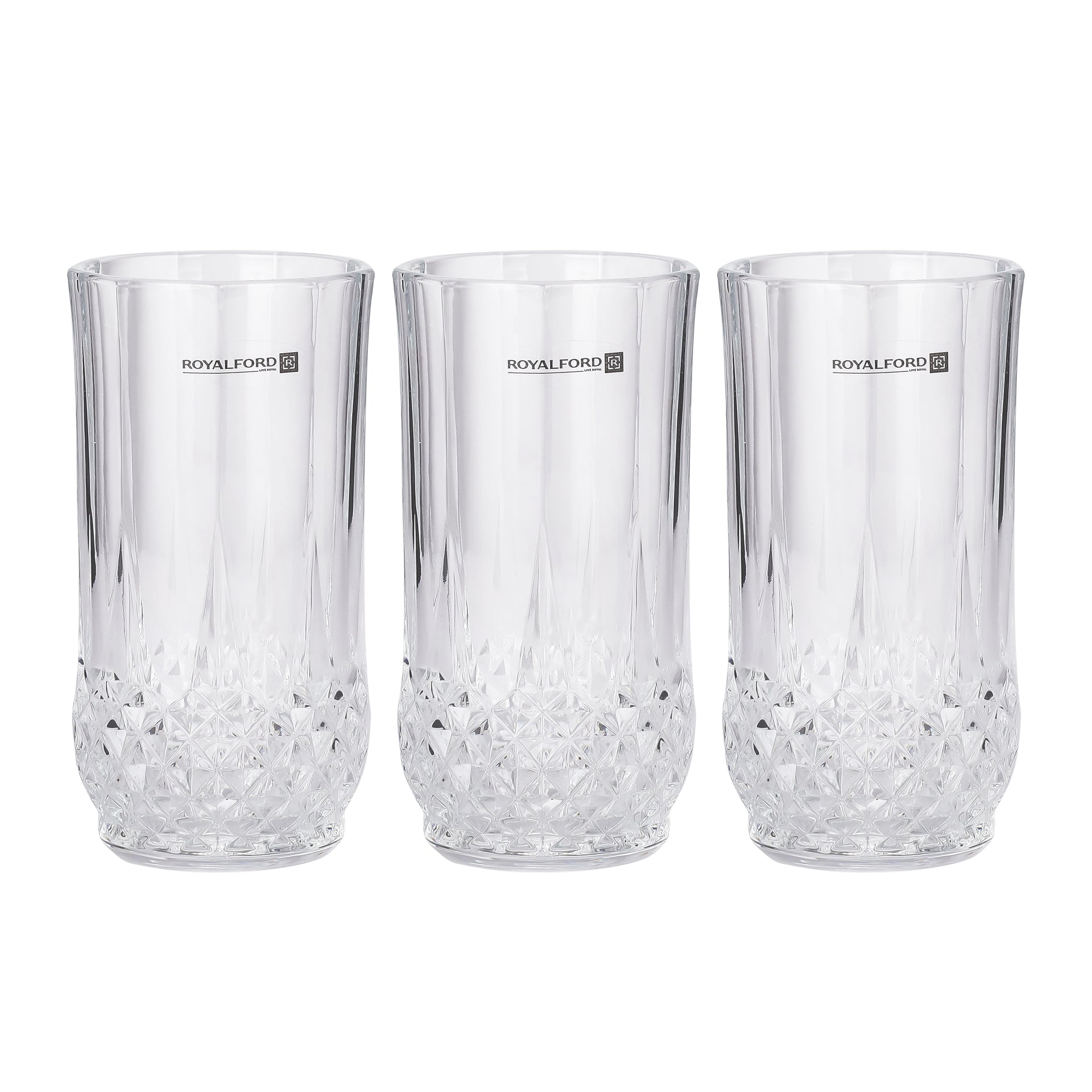 Royalford 225 ML (7.6 OZ) Transparent Glass Tumbler Set- RF11657 Multi-Purpose, Perfect for Hot and Cold Beverages like Tea, Coffee, Water, Juices Lead-Free Soda Lime Glass Clear