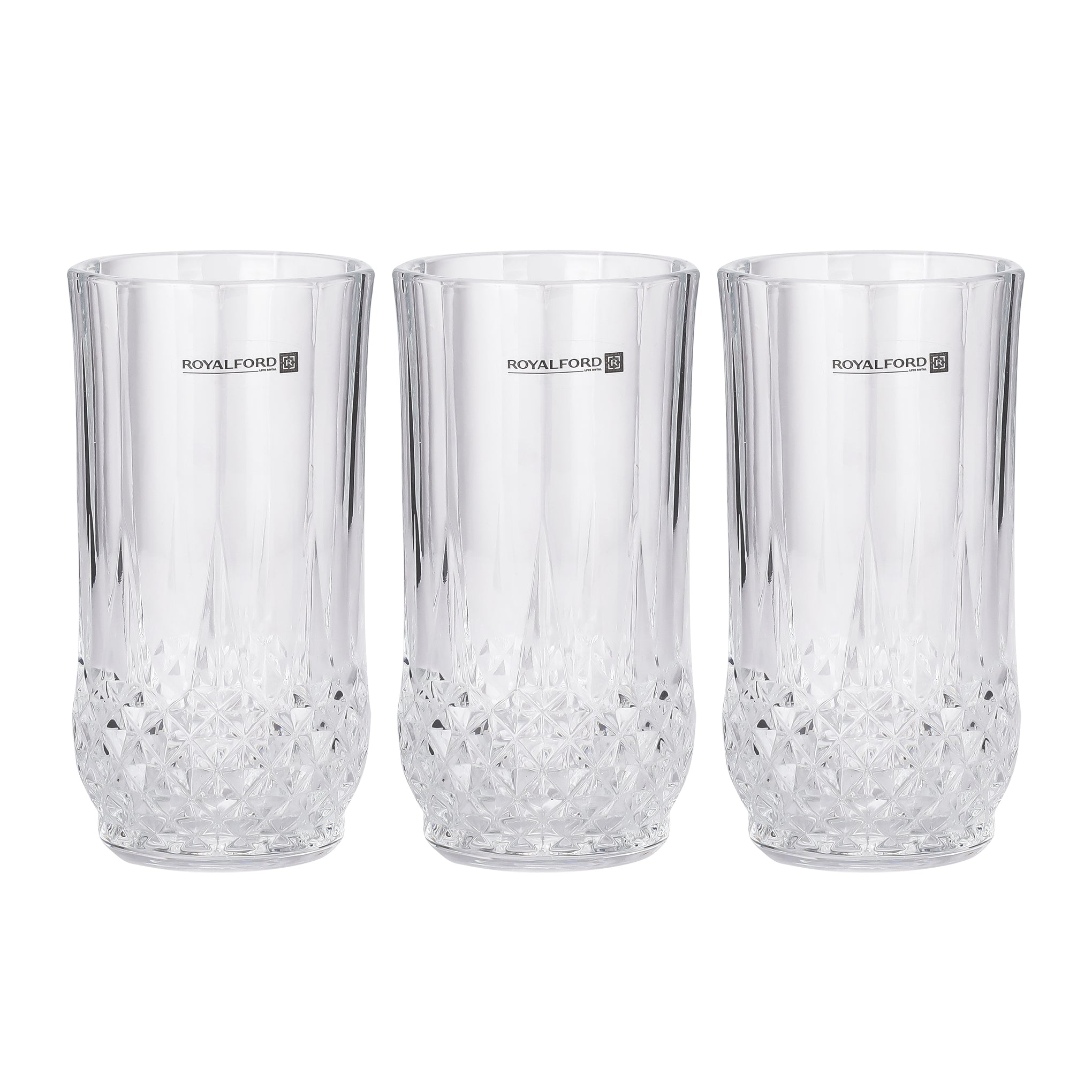 Royalford 225 ML (7.6 OZ) Transparent Glass Tumbler Set- RF11657 Multi-Purpose, Perfect for Hot and Cold Beverages like Tea, Coffee, Water, Juices Lead-Free Soda Lime Glass Clear