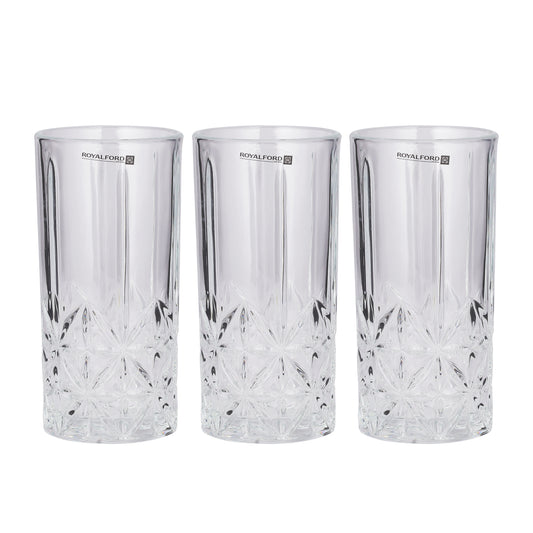 Royalford 360 ML (12.0 OZ) Transparent Glass Tumbler Set- RF11662 Multi-Purpose, Perfect for Hot and Cold Beverages like Tea, Coffee, Water Clear