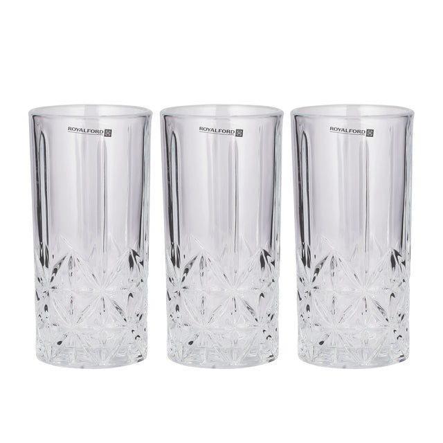 Royalford 360 ML (12.0 OZ) Transparent Glass Tumbler Set- RF11662 Multi-Purpose, Perfect for Hot and Cold Beverages like Tea, Coffee, Water Clear