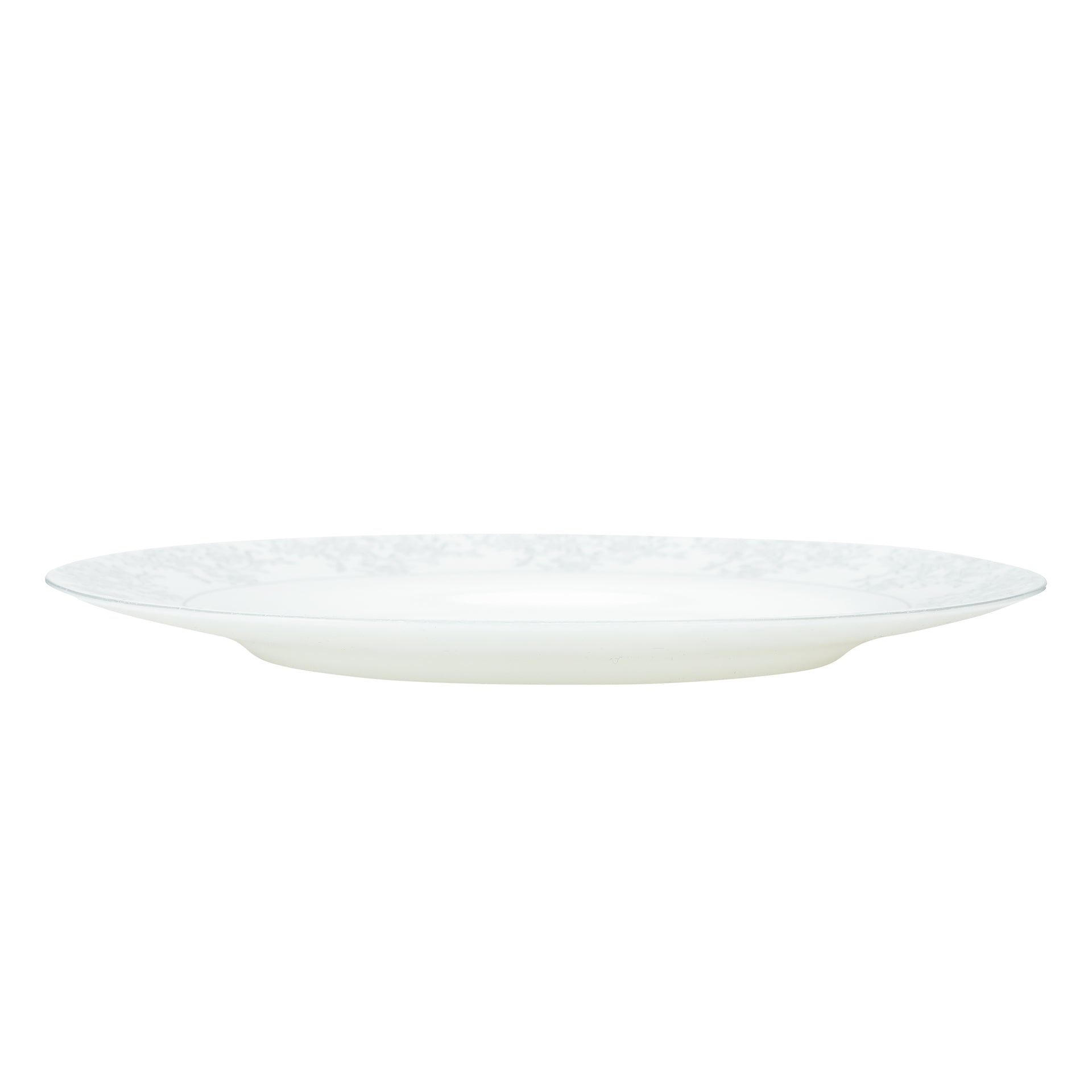 Royalford Velvett Collection 200mm Area Grey Quarter Plate- RF11747 Premium-Quality Opalware, Light-Weight and Food-Grade Plate with Elegant Floral Design White