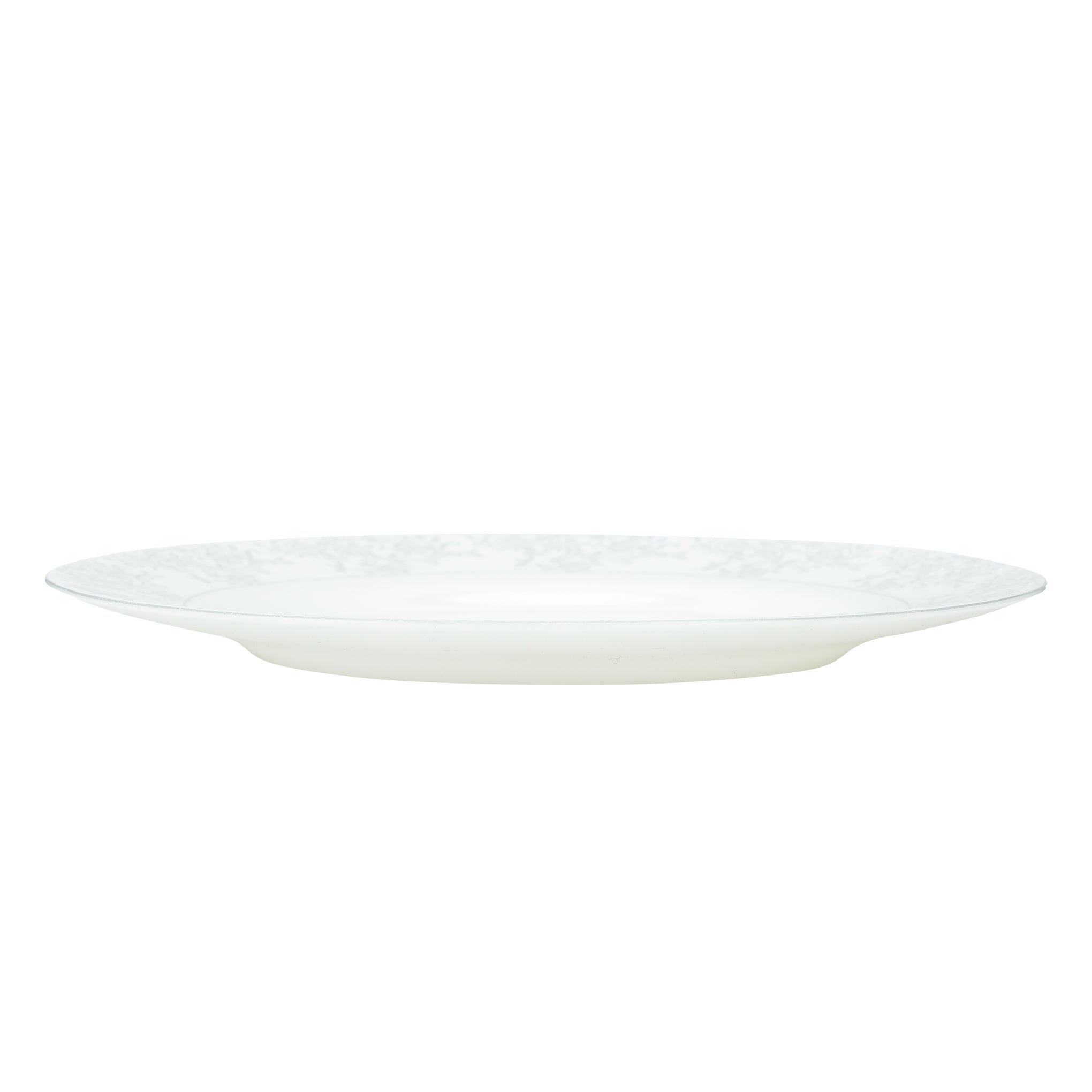 Royalford Velvett Collection 200mm Area Grey Quarter Plate- RF11747 Premium-Quality Opalware, Light-Weight and Food-Grade Plate with Elegant Floral Design White