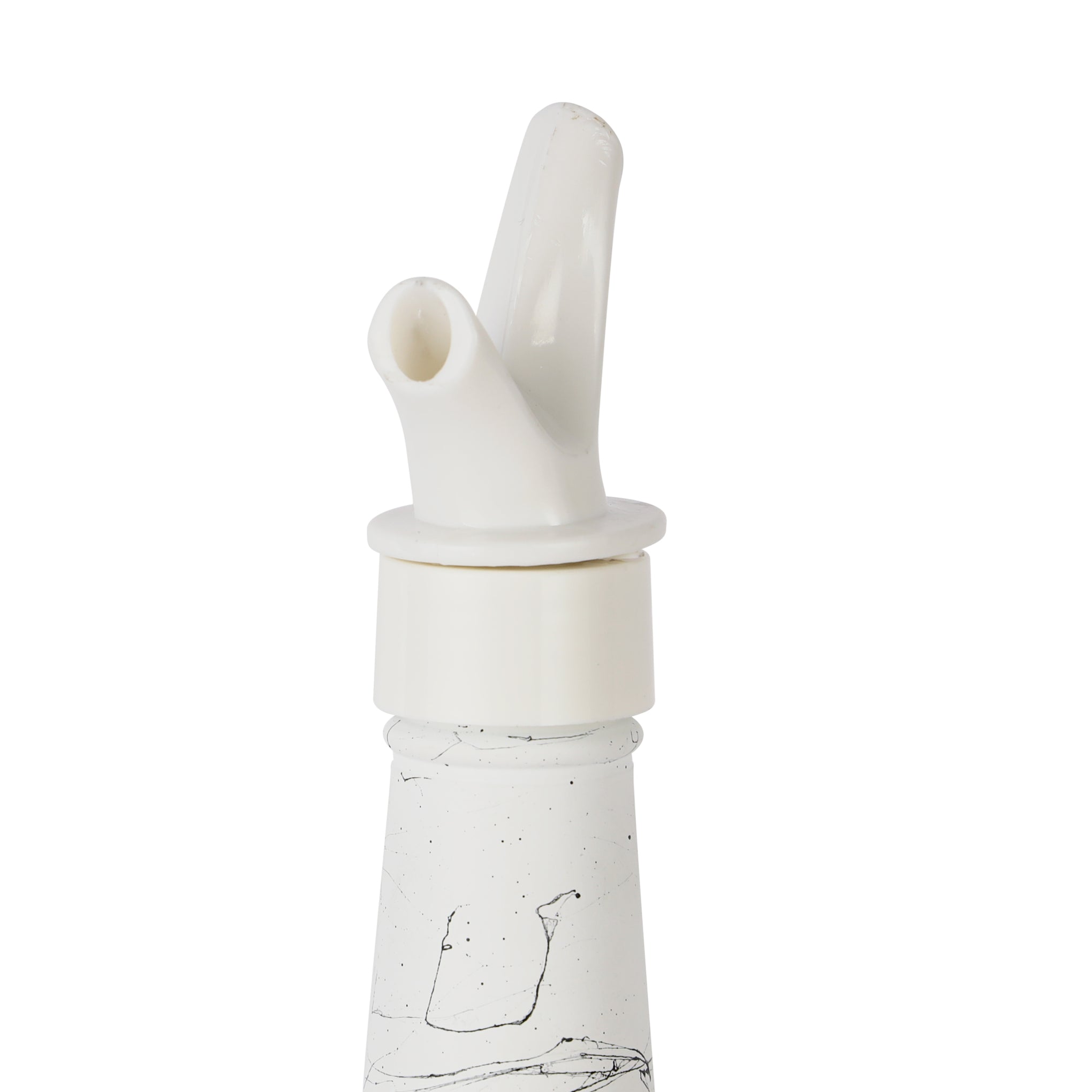 Royalford 750ML Glass Oil Bottle RF11770 Stylish Marble Design with Matte Design, Perfect for Dispensing Oil, Vinegar, Olive Oil, Spices, Etc. With PP Lid and Pouring Spout White Multicolor 750ml