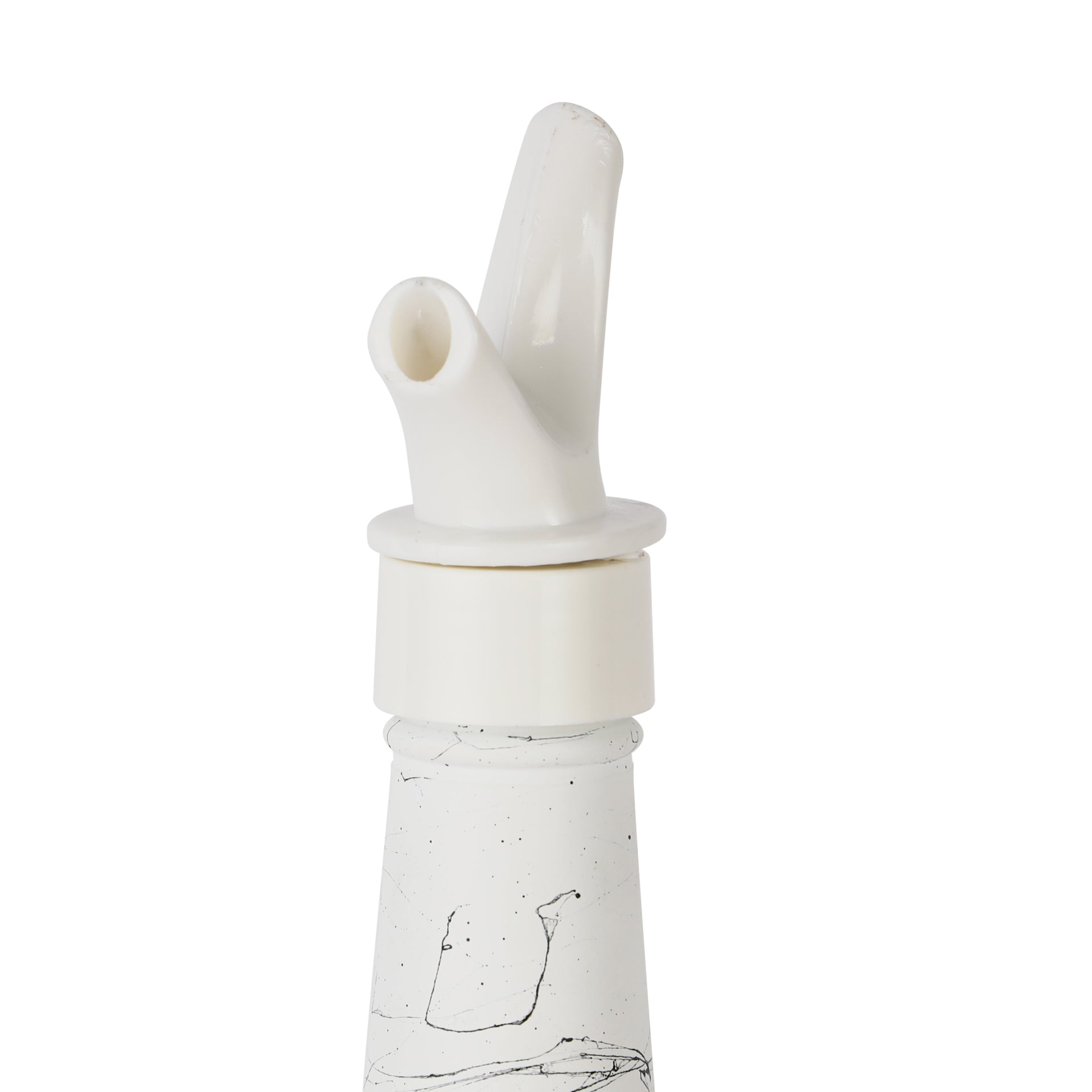 Royalford 750ML Glass Oil Bottle RF11770 Stylish Marble Design with Matte Design, Perfect for Dispensing Oil, Vinegar, Olive Oil, Spices, Etc. With PP Lid and Pouring Spout White Multicolor 750ml