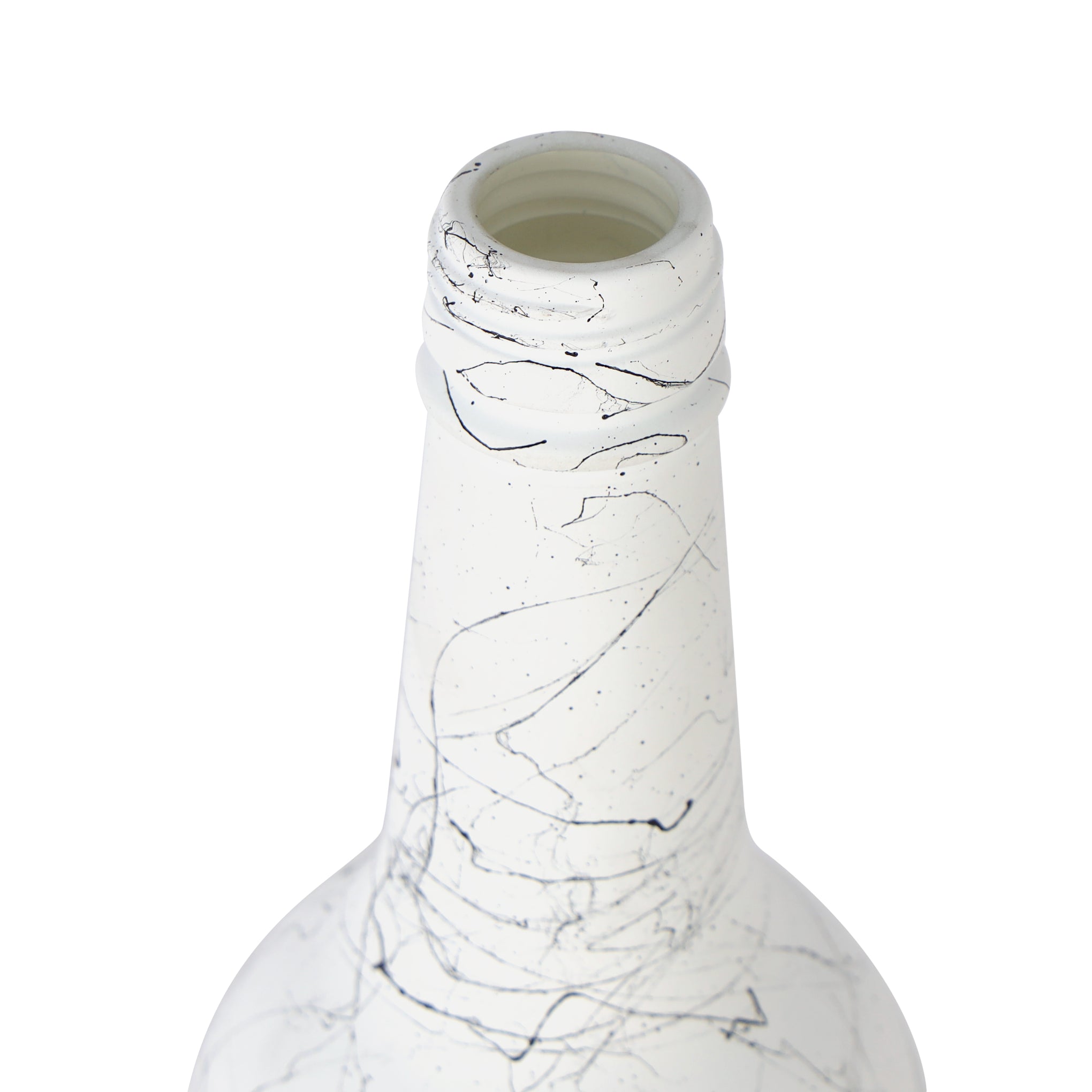 Royalford 750ML Glass Oil Bottle RF11770 Stylish Marble Design with Matte Design, Perfect for Dispensing Oil, Vinegar, Olive Oil, Spices, Etc. With PP Lid and Pouring Spout White Multicolor 750ml
