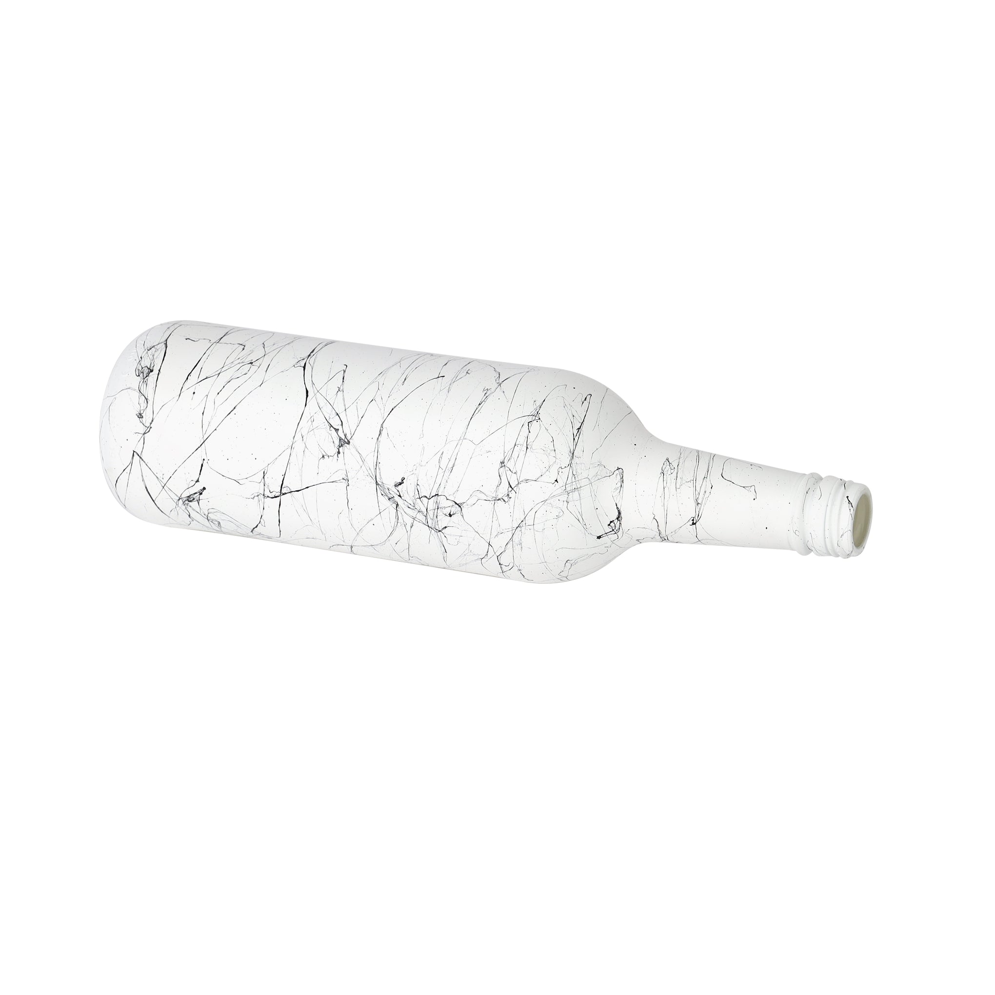 Royalford 750ML Glass Oil Bottle RF11770 Stylish Marble Design with Matte Design, Perfect for Dispensing Oil, Vinegar, Olive Oil, Spices, Etc. With PP Lid and Pouring Spout White Multicolor 750ml