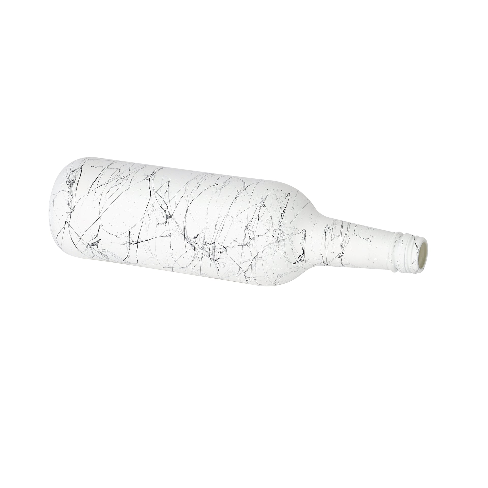 Royalford 750ML Glass Oil Bottle RF11770 Stylish Marble Design with Matte Design, Perfect for Dispensing Oil, Vinegar, Olive Oil, Spices, Etc. With PP Lid and Pouring Spout White Multicolor 750ml