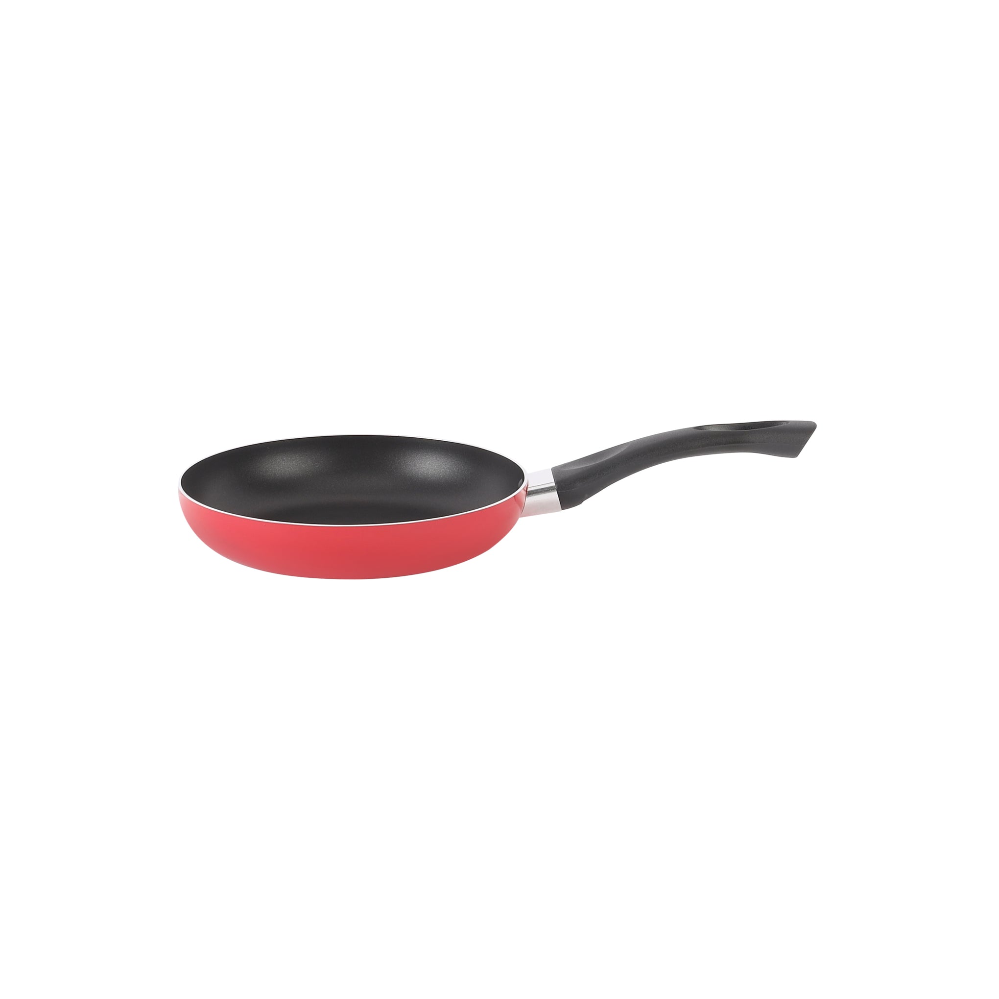 Aluminum Fry Pan  Strong Aluminum Body With Non-Stick Coating Black and Red