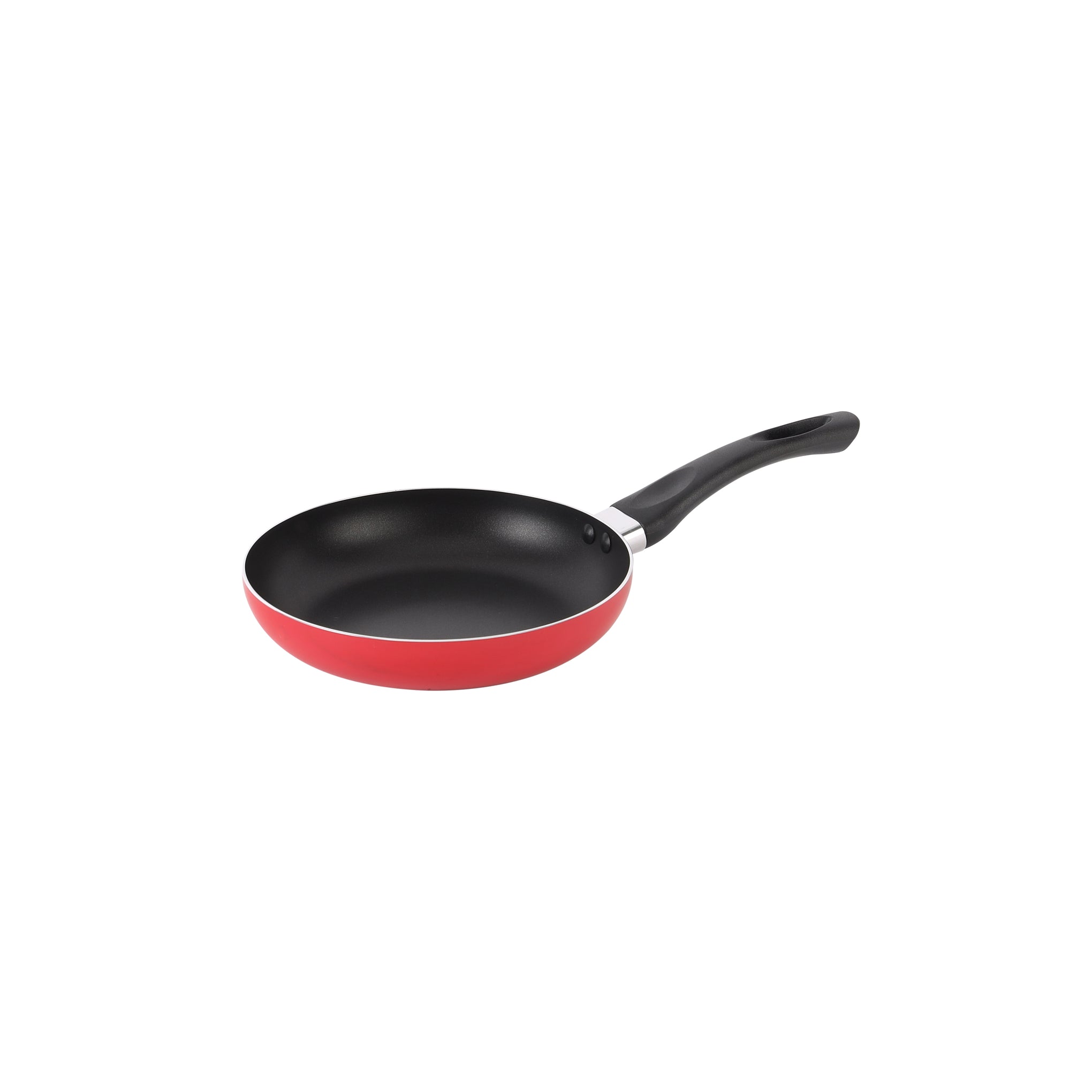 Aluminum Fry Pan  Strong Aluminum Body With Non-Stick Coating Black and Red