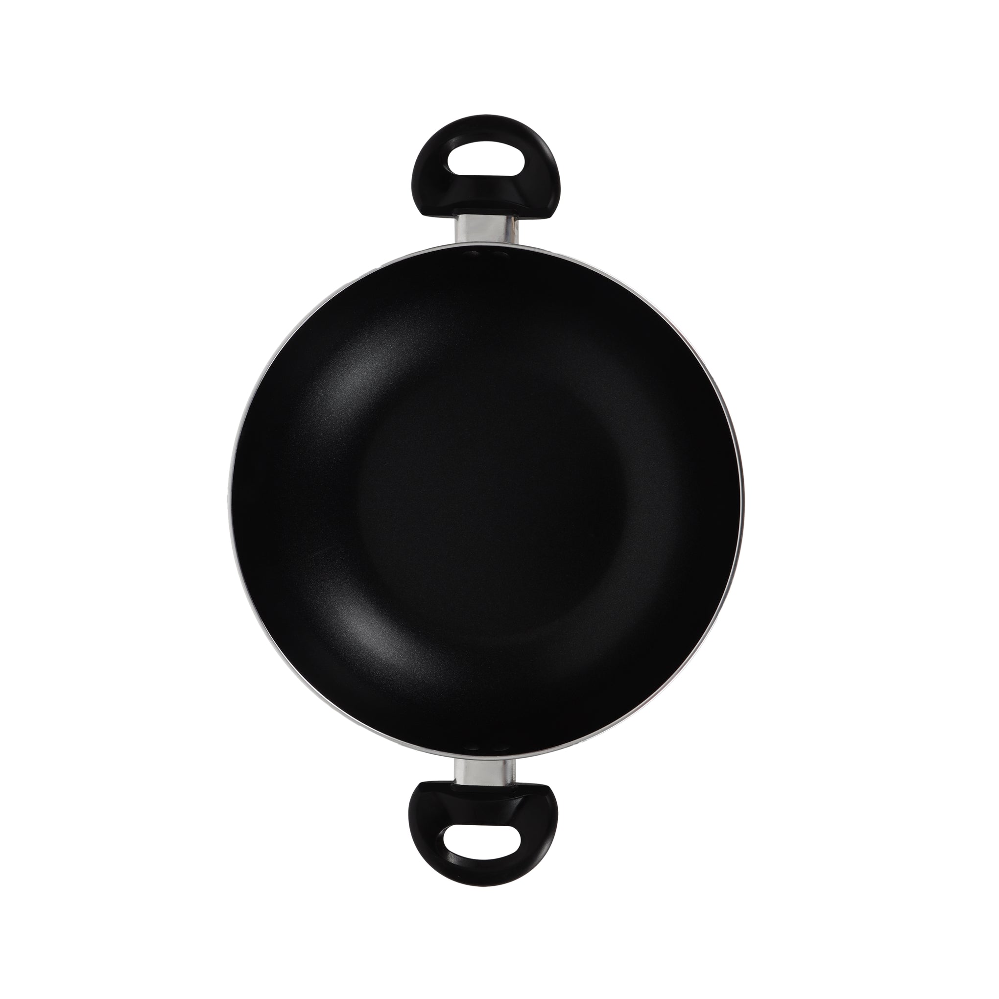 Royalford Elight Series 32 cm Aluminum Wokpan with Nonstick Coating- RF11886/ with Tempered Glass Lid and Soft Touch Bakelite Handles, 3 Layer Construction/ Induction Compatible, Perfect for Deep and Shallow Frying/ Black