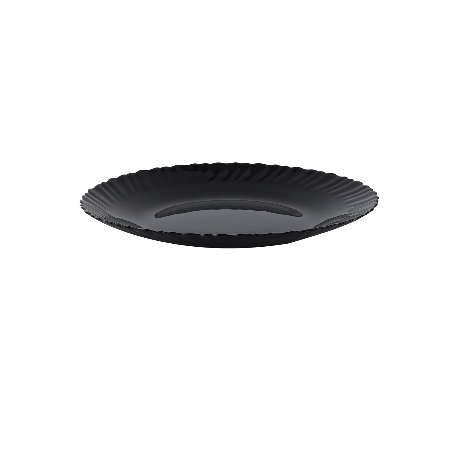 Opalware Dinner Plate  10.5 Inch Black-Wave Series Black
