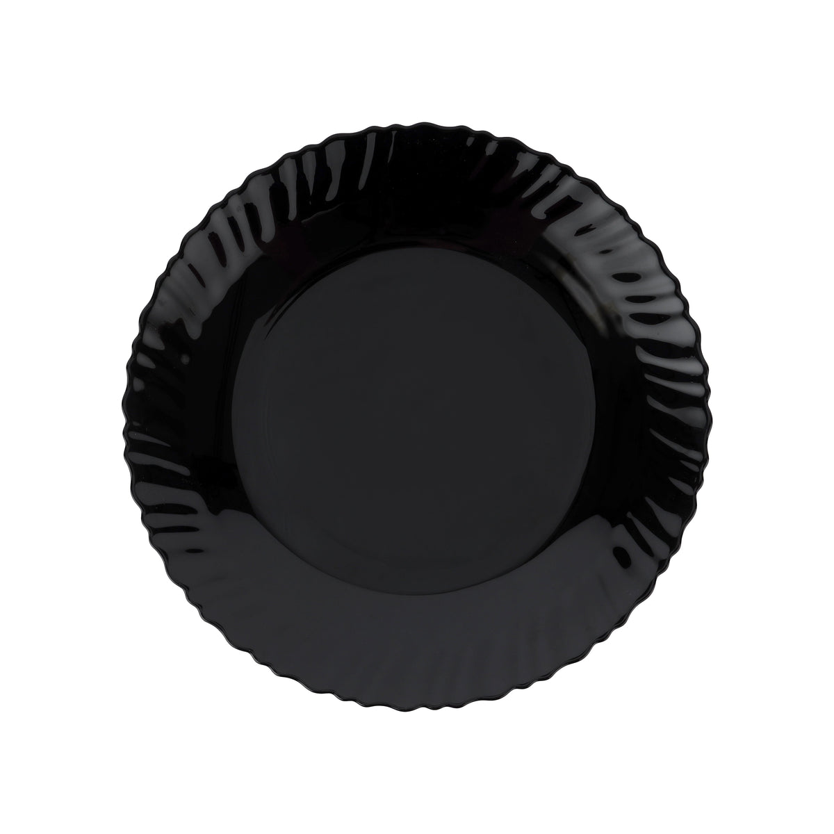 10.5" Opalware Dinner Plate RF11901 – Black Wave Series | Lightweight, Microwave & Dishwasher Safe Serving Plate