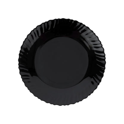 10.5" Opalware Dinner Plate RF11901 – Black Wave Series | Lightweight, Microwave & Dishwasher Safe Serving Plate