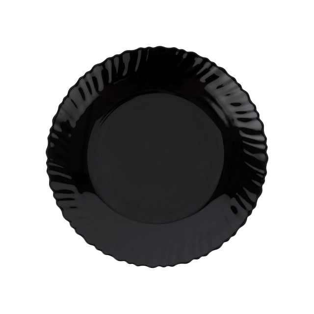 10.5" Opalware Dinner Plate RF11901 – Black Wave Series | Lightweight, Microwave & Dishwasher Safe Serving Plate