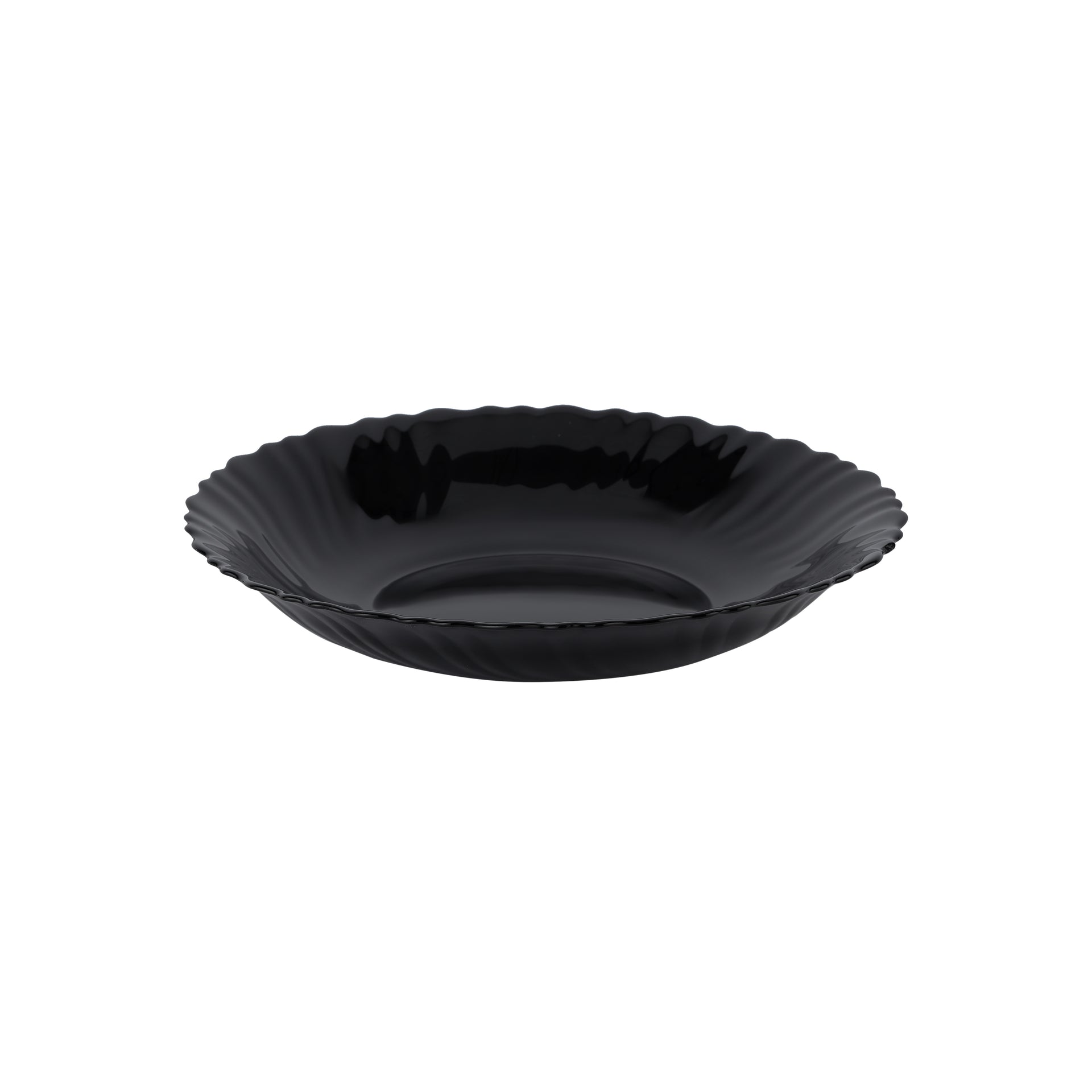 Opalware Soup Plate Black-Wave Series 8.5 Inch Black