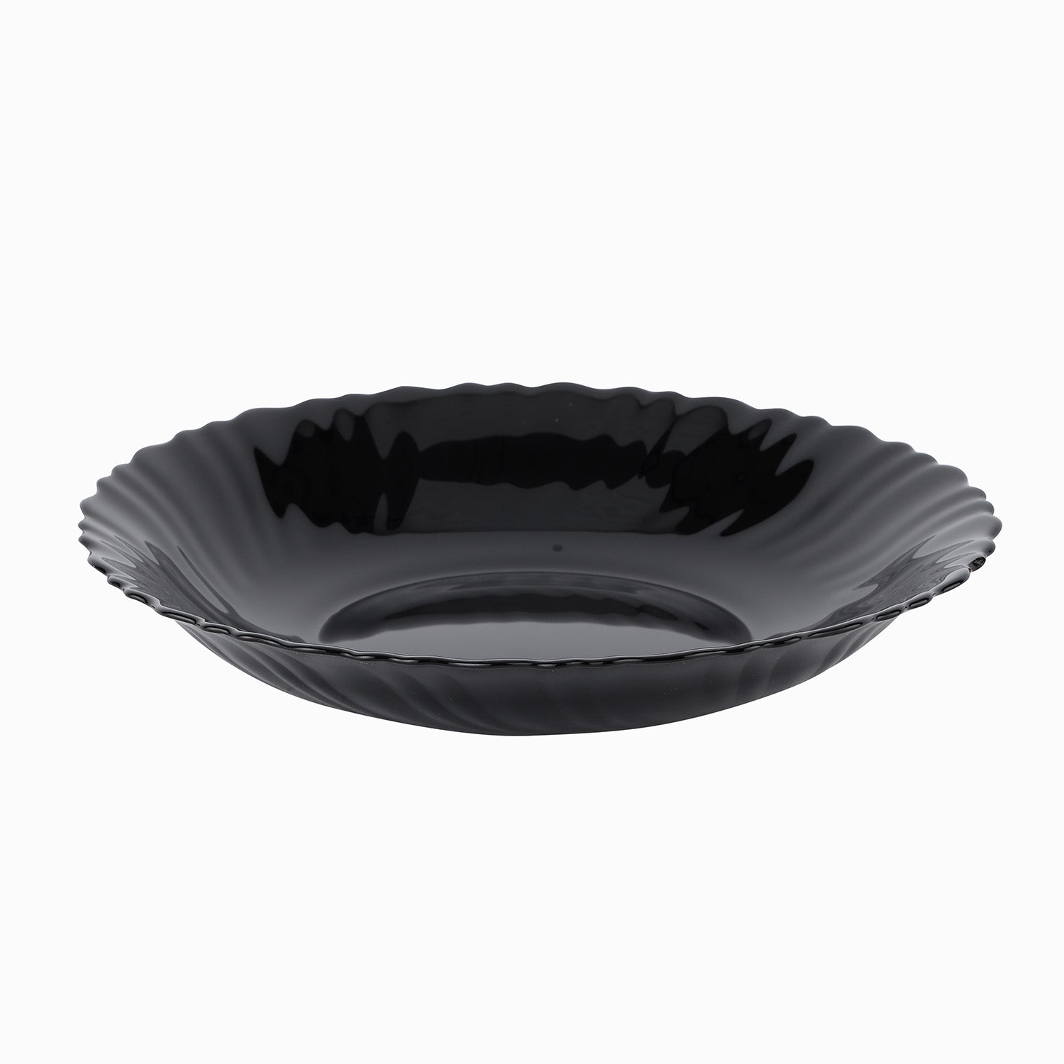Opalware Soup Plate Black-Wave Series 8.5 Inch Black