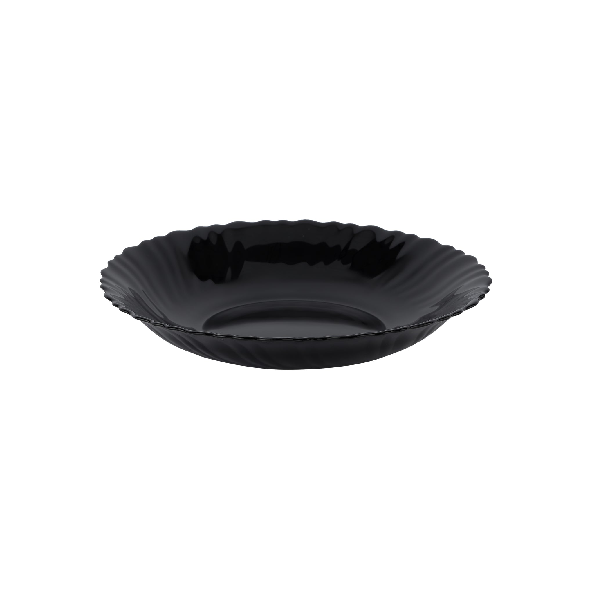 Opalware Soup Plate Black-Wave Series 8.5 Inch Black