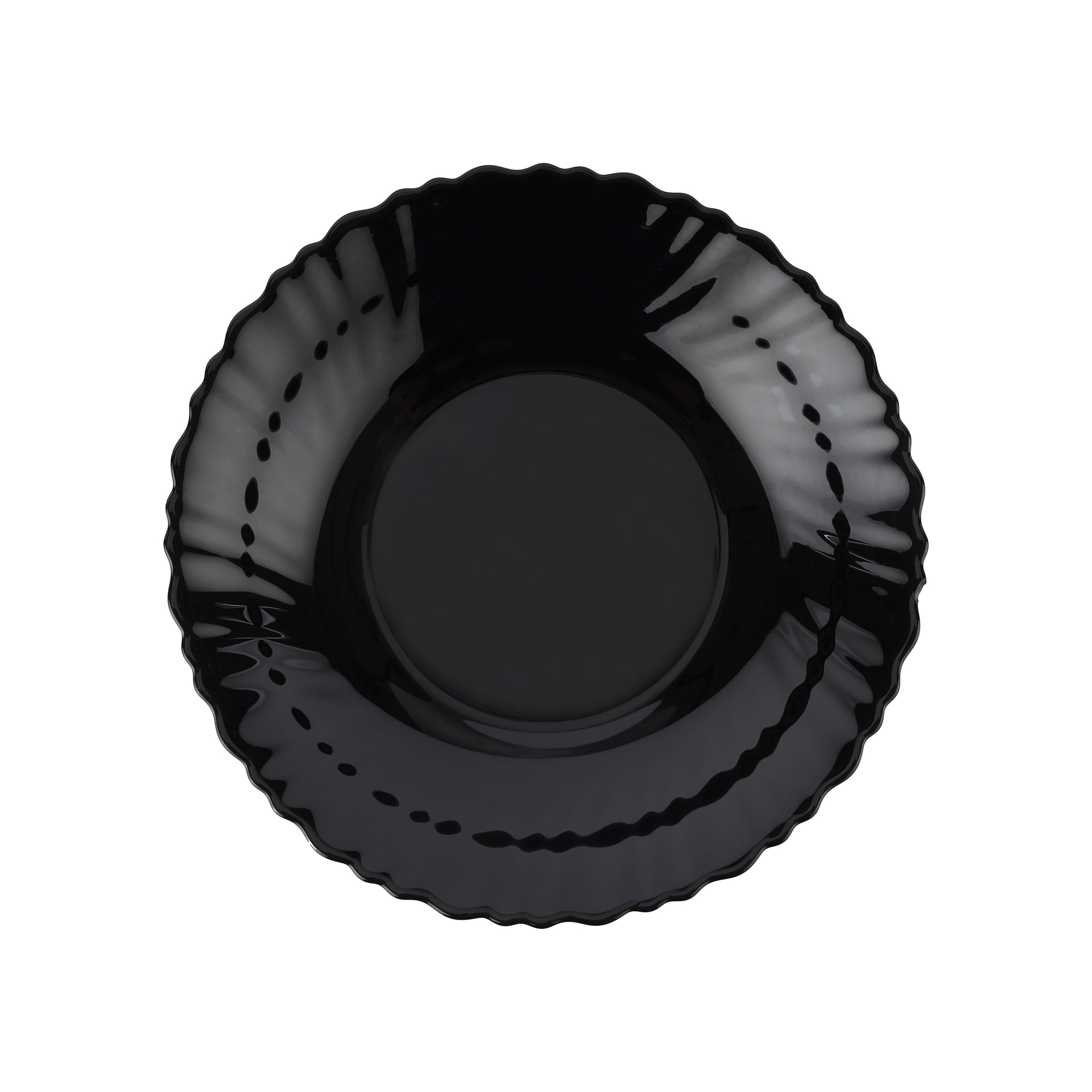 Opalware Soup Plate Black-Wave Series 8.5 Inch Black