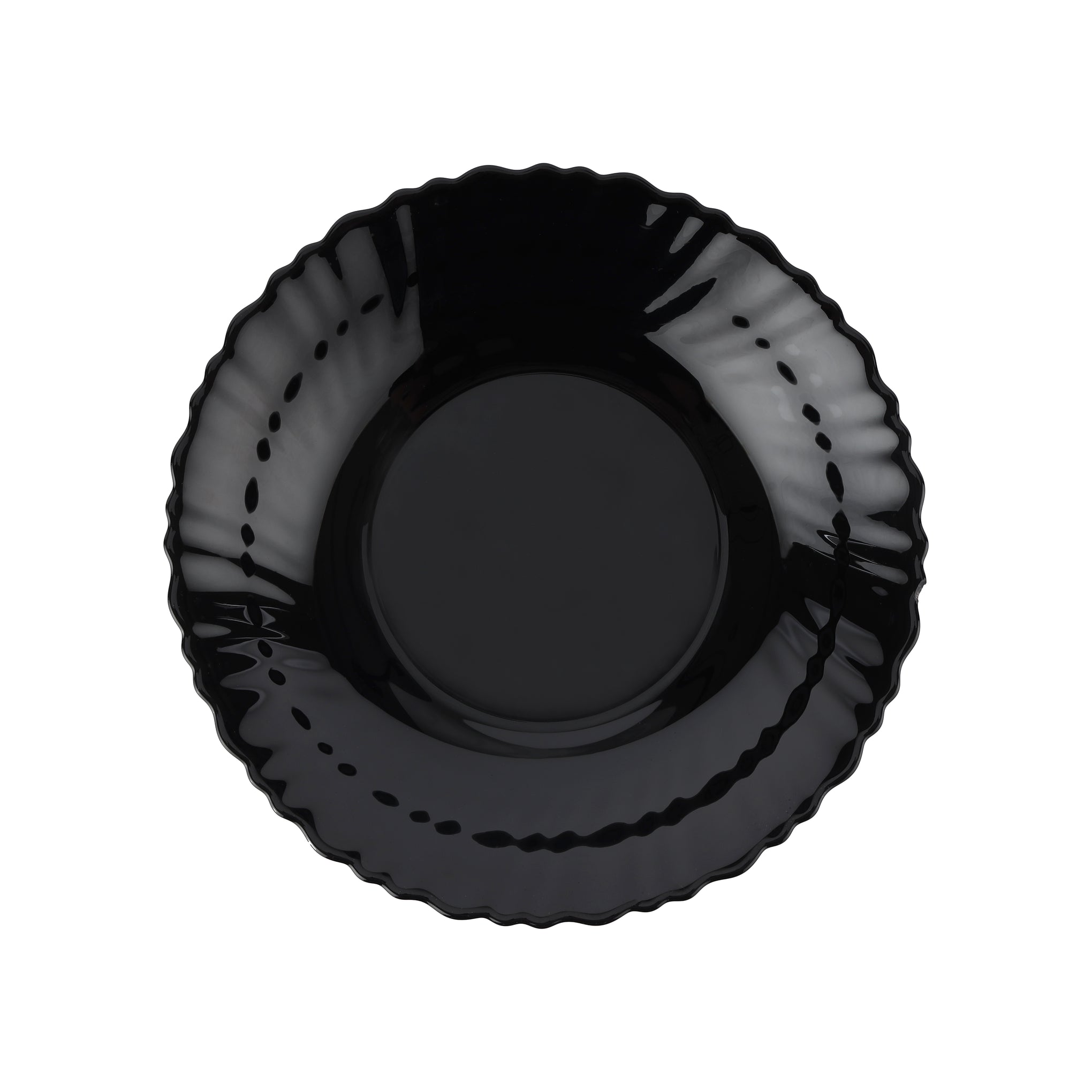 Opalware Soup Plate Black-Wave Series 8.5 Inch Black