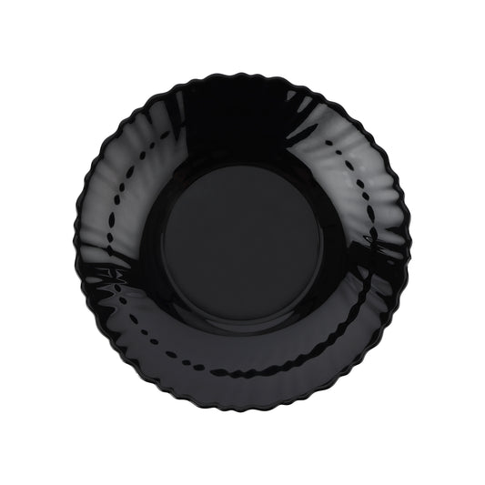 Opalware Soup Plate Black-Wave Series 8.5 Inch Black