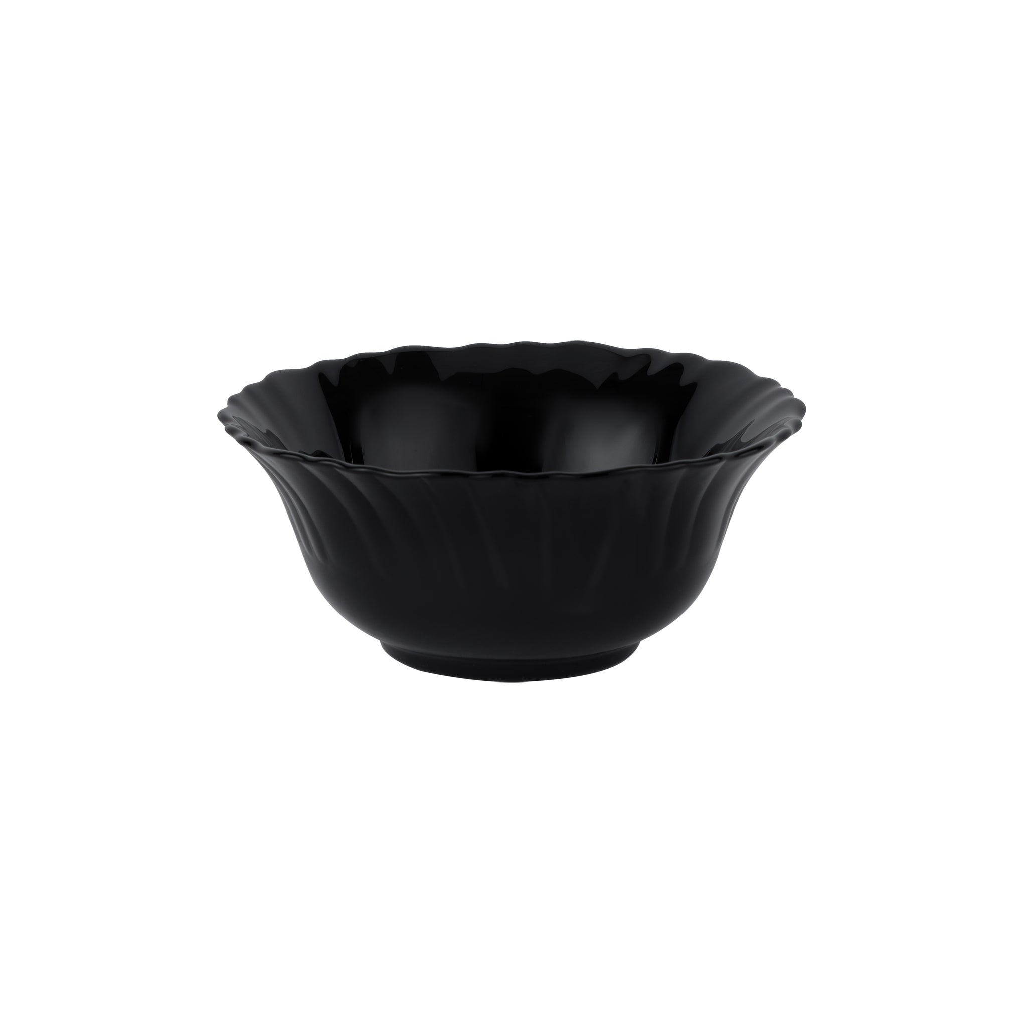 Royalford 5" Opalware Soup Bowl RF11905 Black-Wave Series, Elegant Color Perfect for Serving and Eating Soups, Salads, Sweets, Snacks Lightweight, Serveware, Dishwasher-Safe and Microwave Safe Black Multicolor 5inch