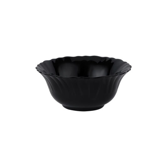 Royalford 5" Opalware Soup Bowl RF11905 Black-Wave Series, Elegant Color Perfect for Serving and Eating Soups, Salads, Sweets, Snacks Lightweight, Serveware, Dishwasher-Safe and Microwave Safe Black Multicolor 5inch