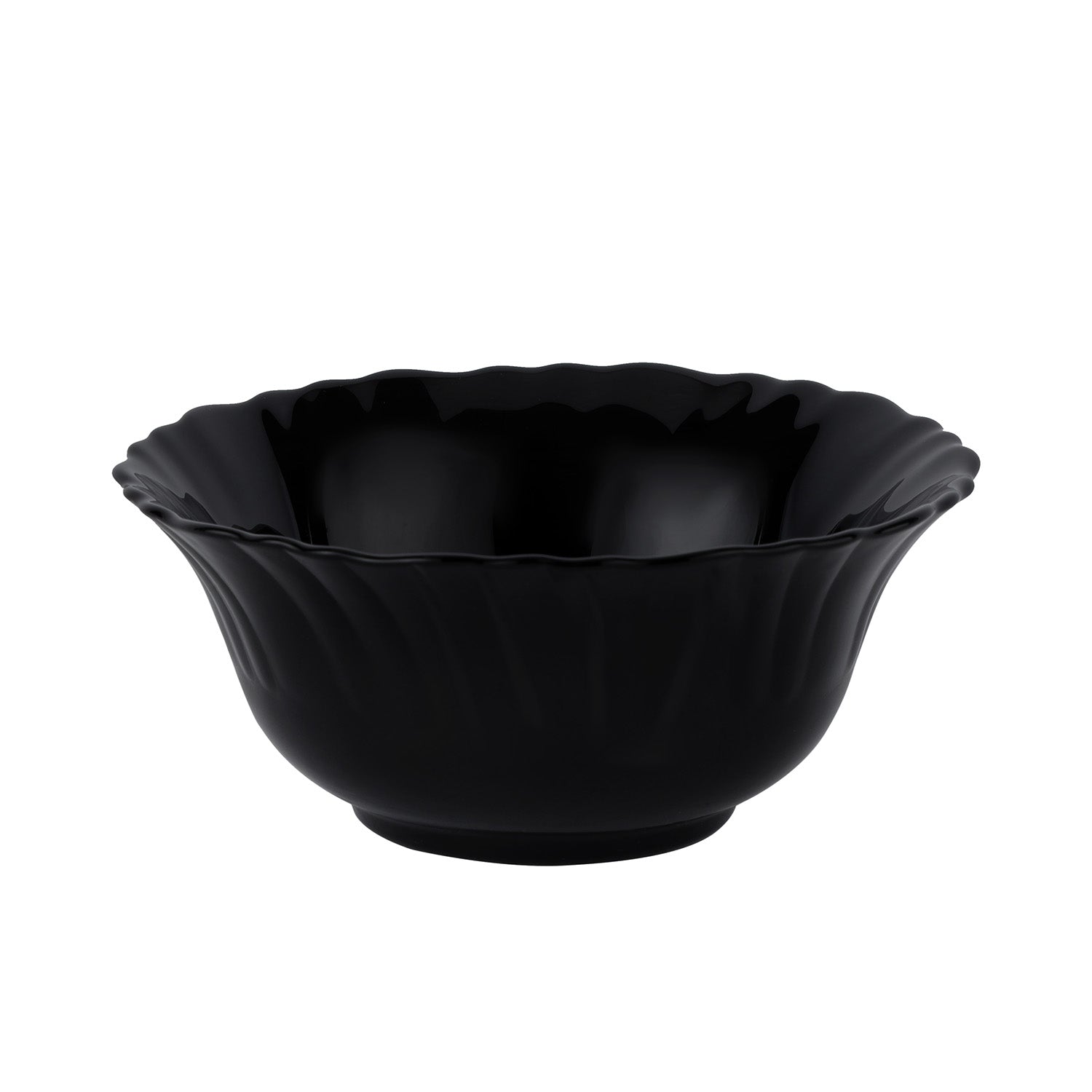 Royalford 5" Opalware Soup Bowl RF11905 Black-Wave Series, Elegant Color Perfect for Serving and Eating Soups, Salads, Sweets, Snacks Lightweight, Serveware, Dishwasher-Safe and Microwave Safe Black Multicolor 5inch