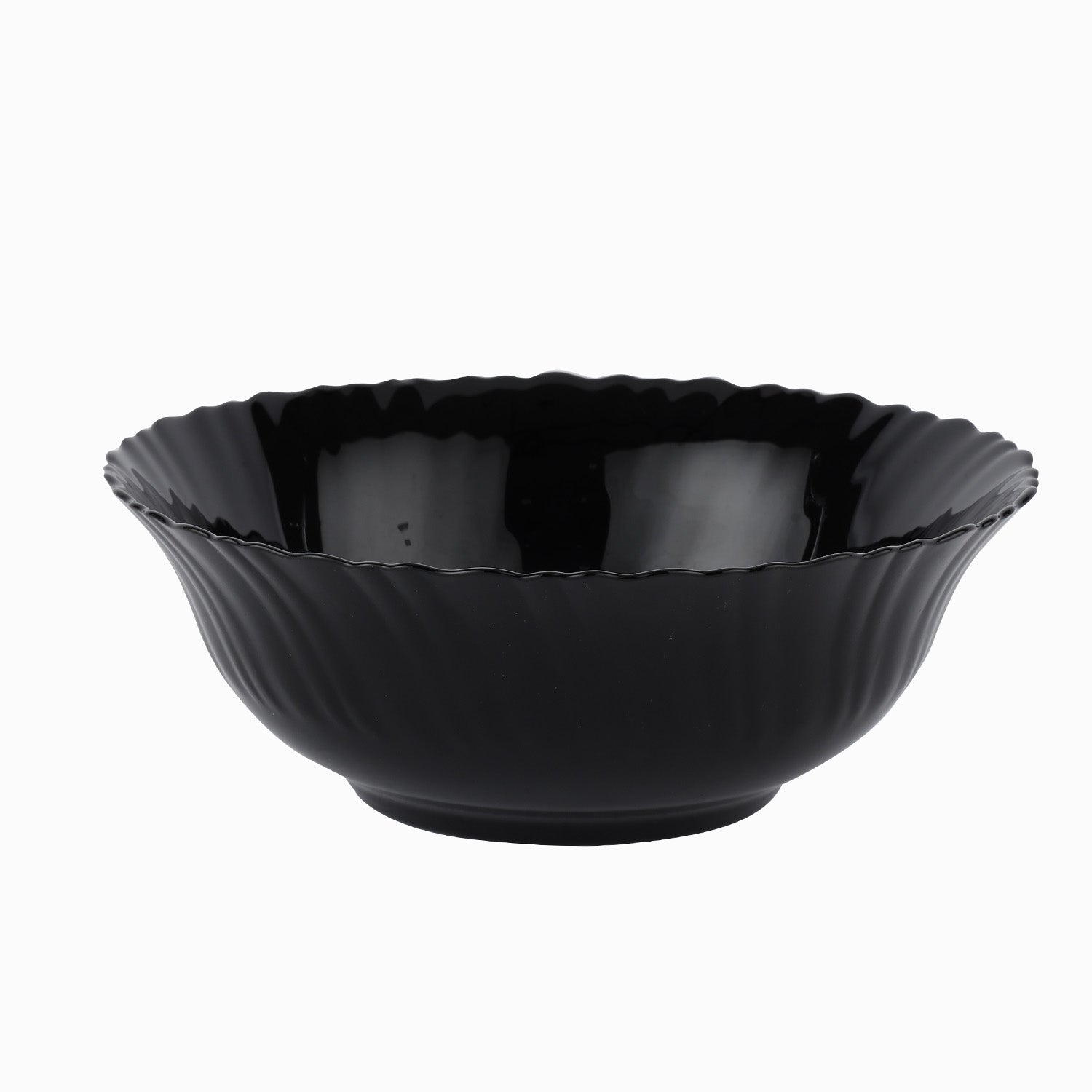 Royalford 8" Opalware Salad Bowl RF11906 Black-Wave Series, Elegant Color Perfect for Serving and Eating Salads, Sweets, Snacks Lightweight, Serveware, Dishwasher-Safe Multicolor 6inch