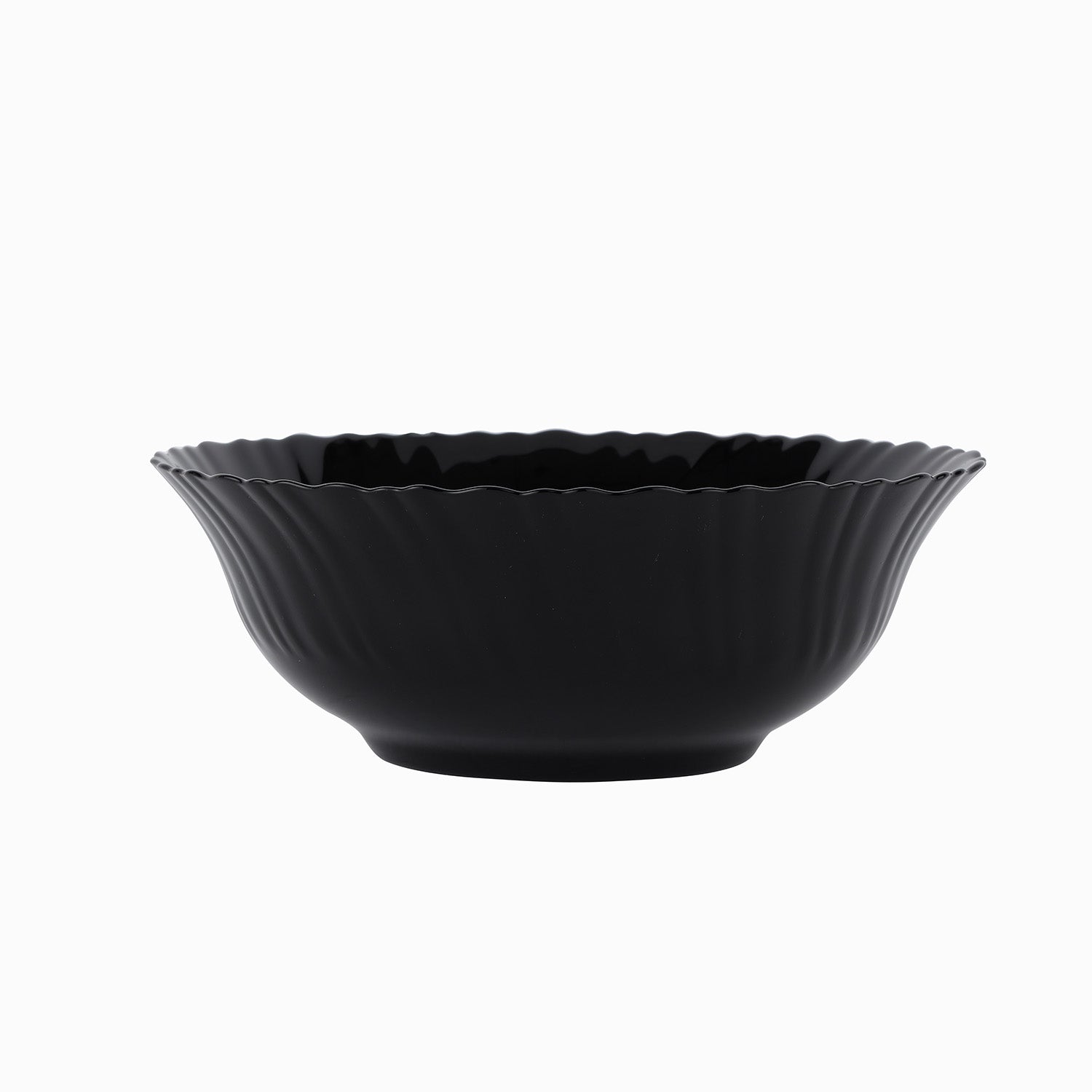Royalford 8" Opalware Salad Bowl RF11906 Black-Wave Series, Elegant Color Perfect for Serving and Eating Salads, Sweets, Snacks Lightweight, Serveware, Dishwasher-Safe Multicolor 6inch